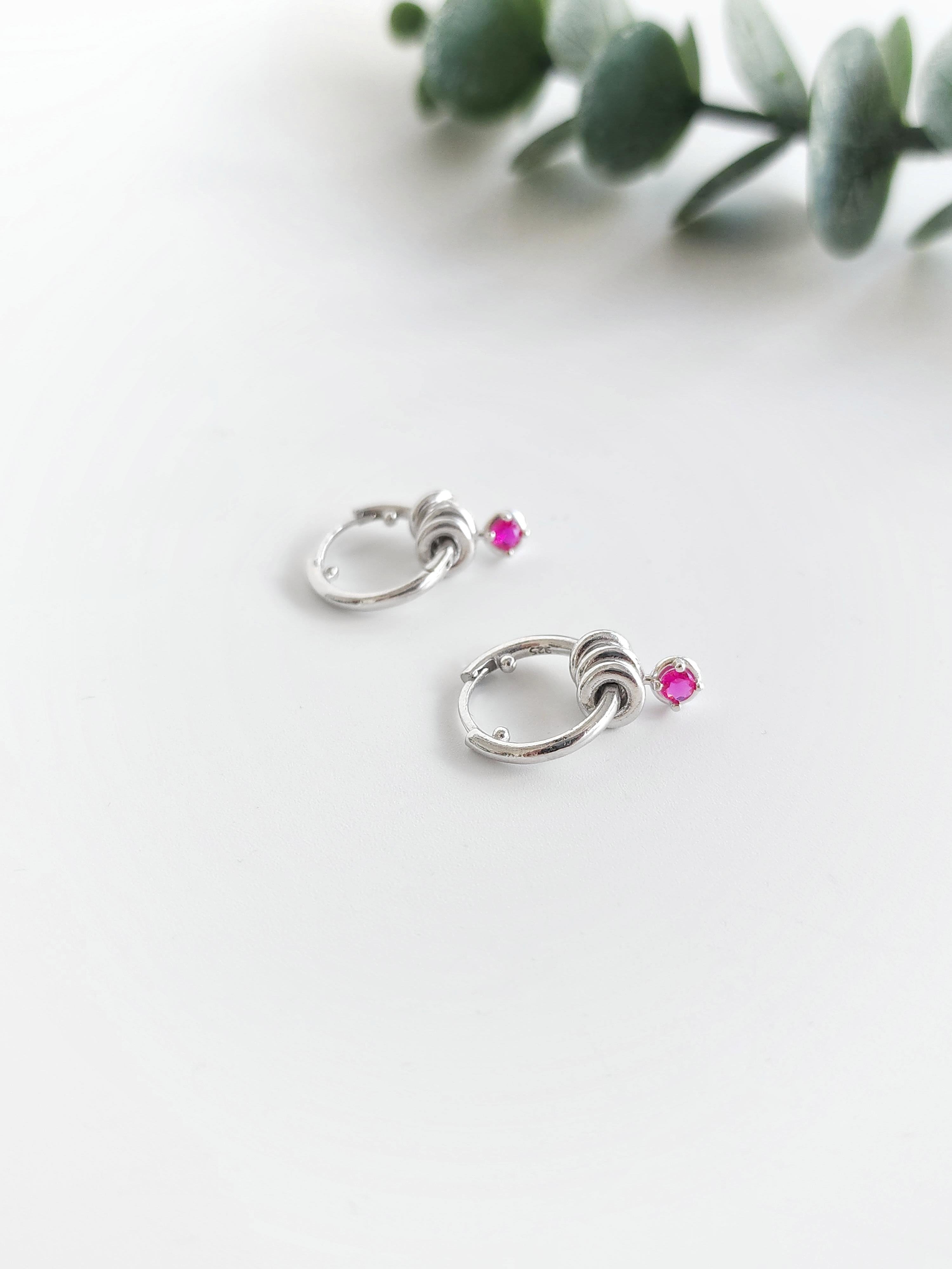 İtalyan Doğal Taş Halka Küpe