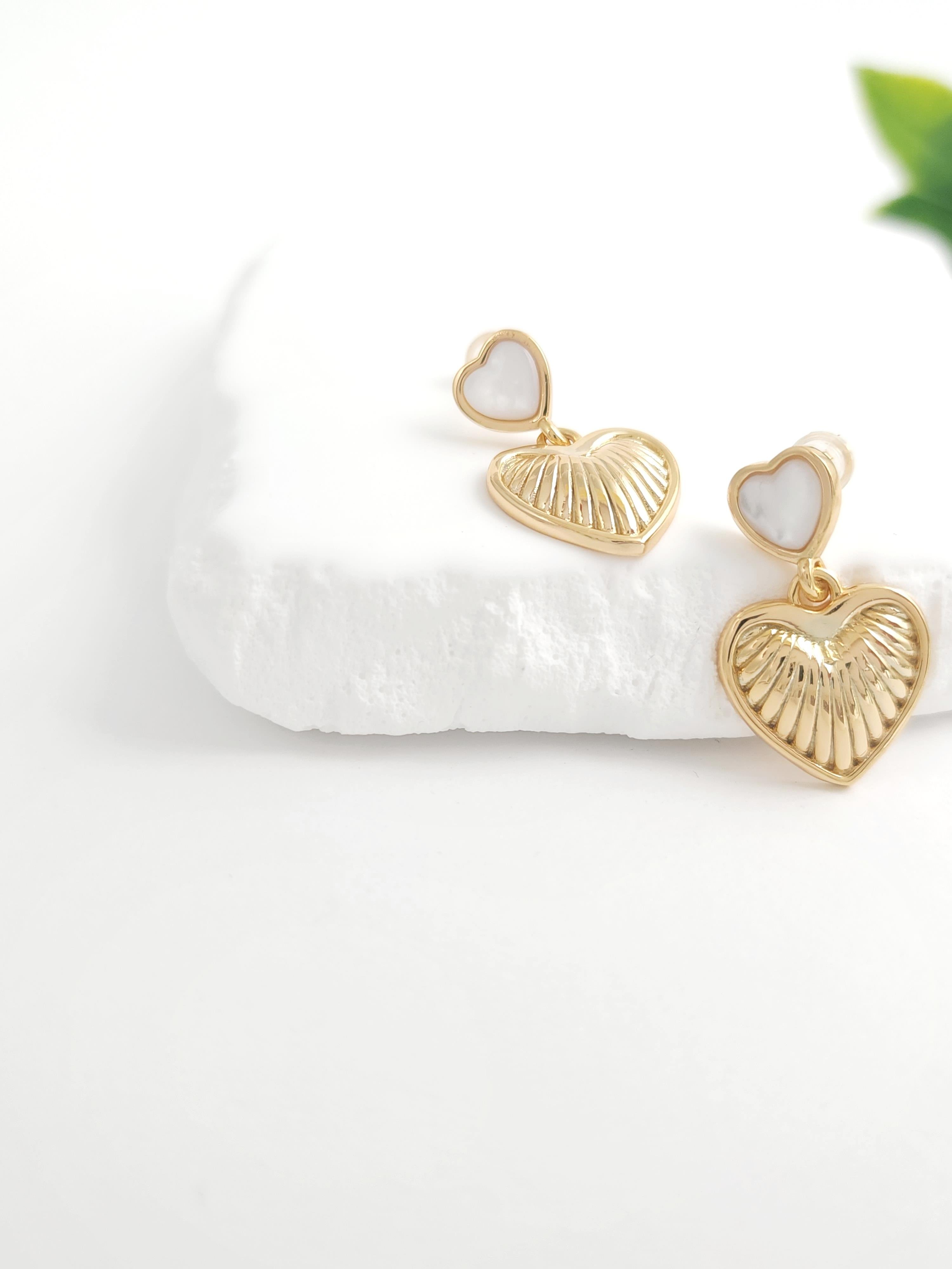 İtalyan Doğal Taş Kalp Küpe