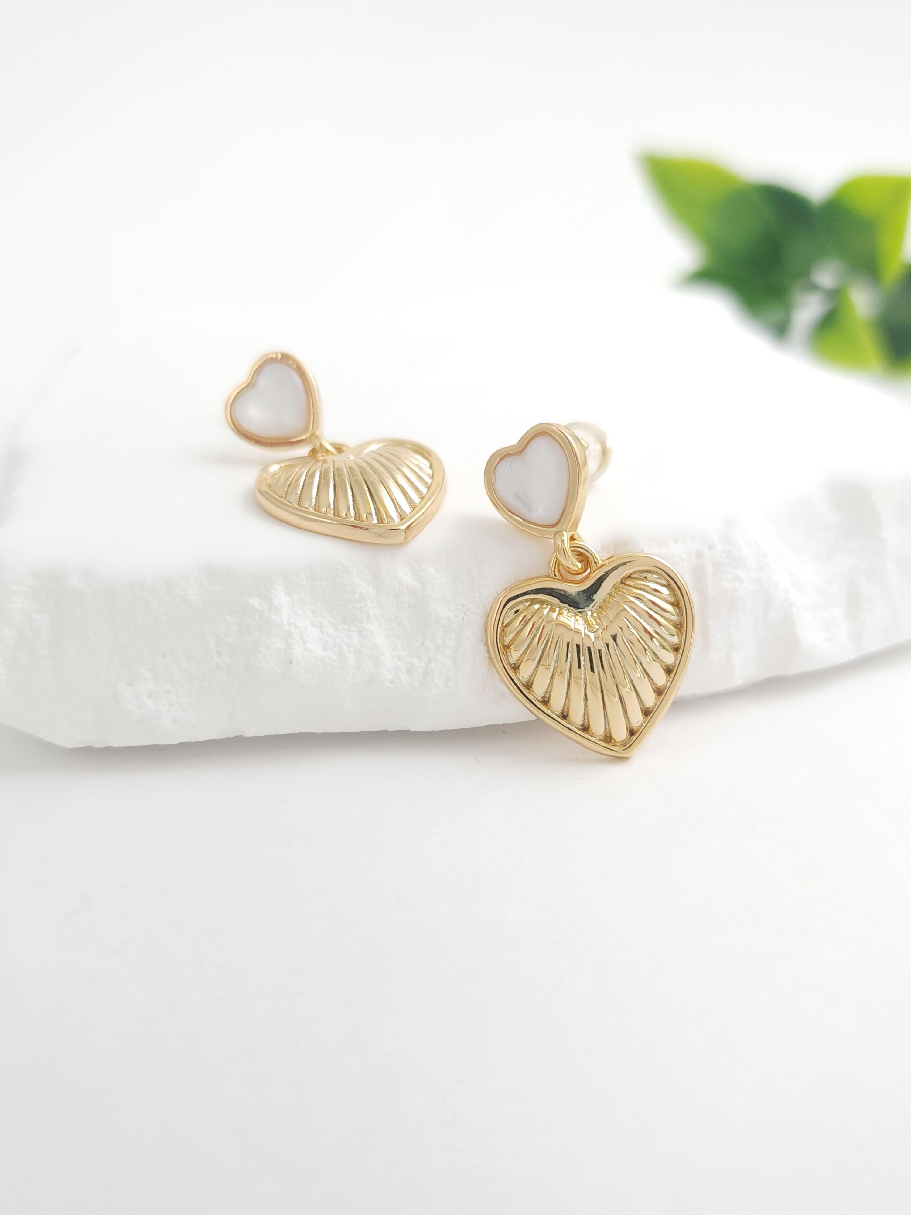 İtalyan Doğal Taş Kalp Küpe