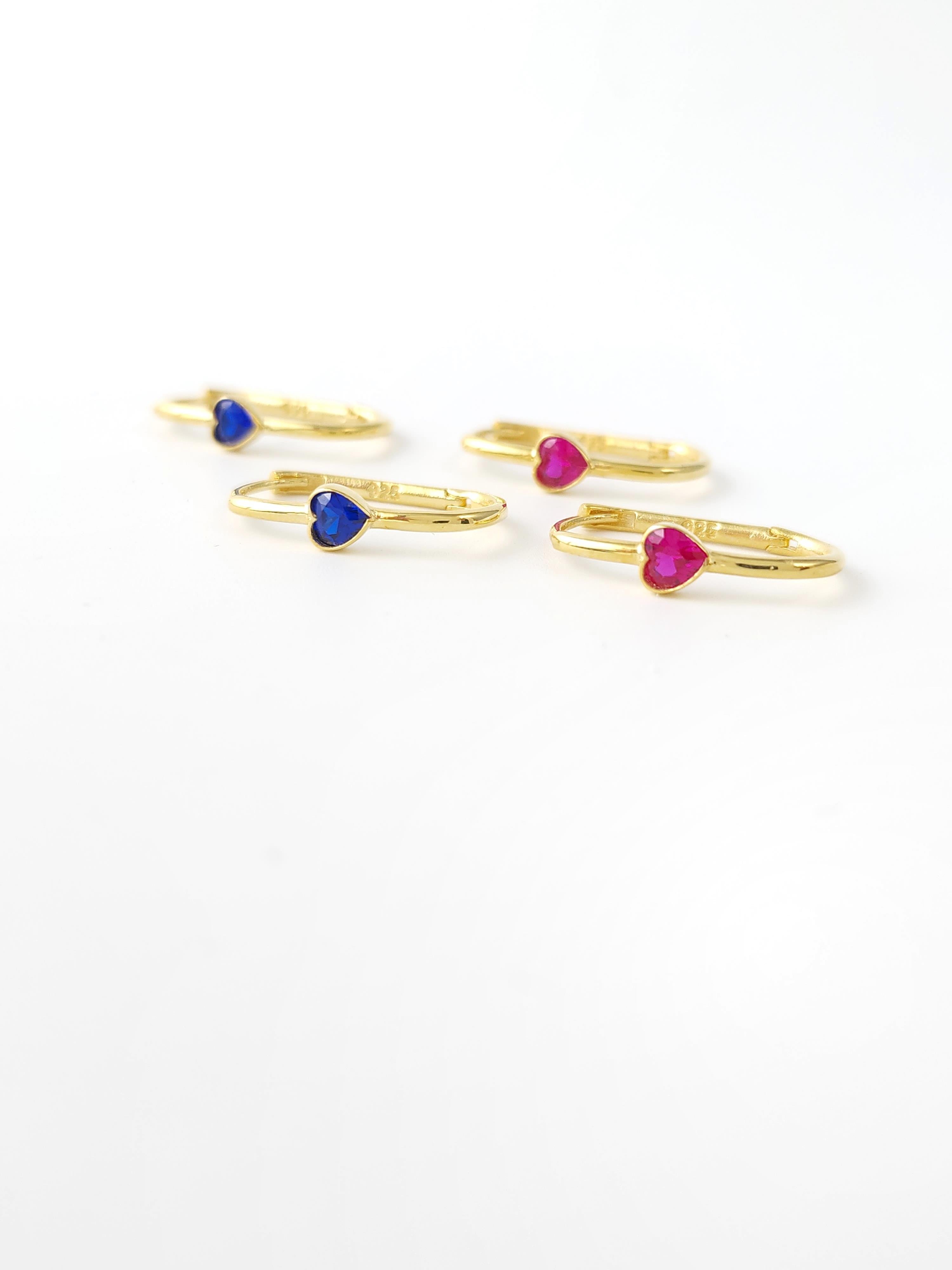 İtalyan Doğal Taş Kalp Küpe