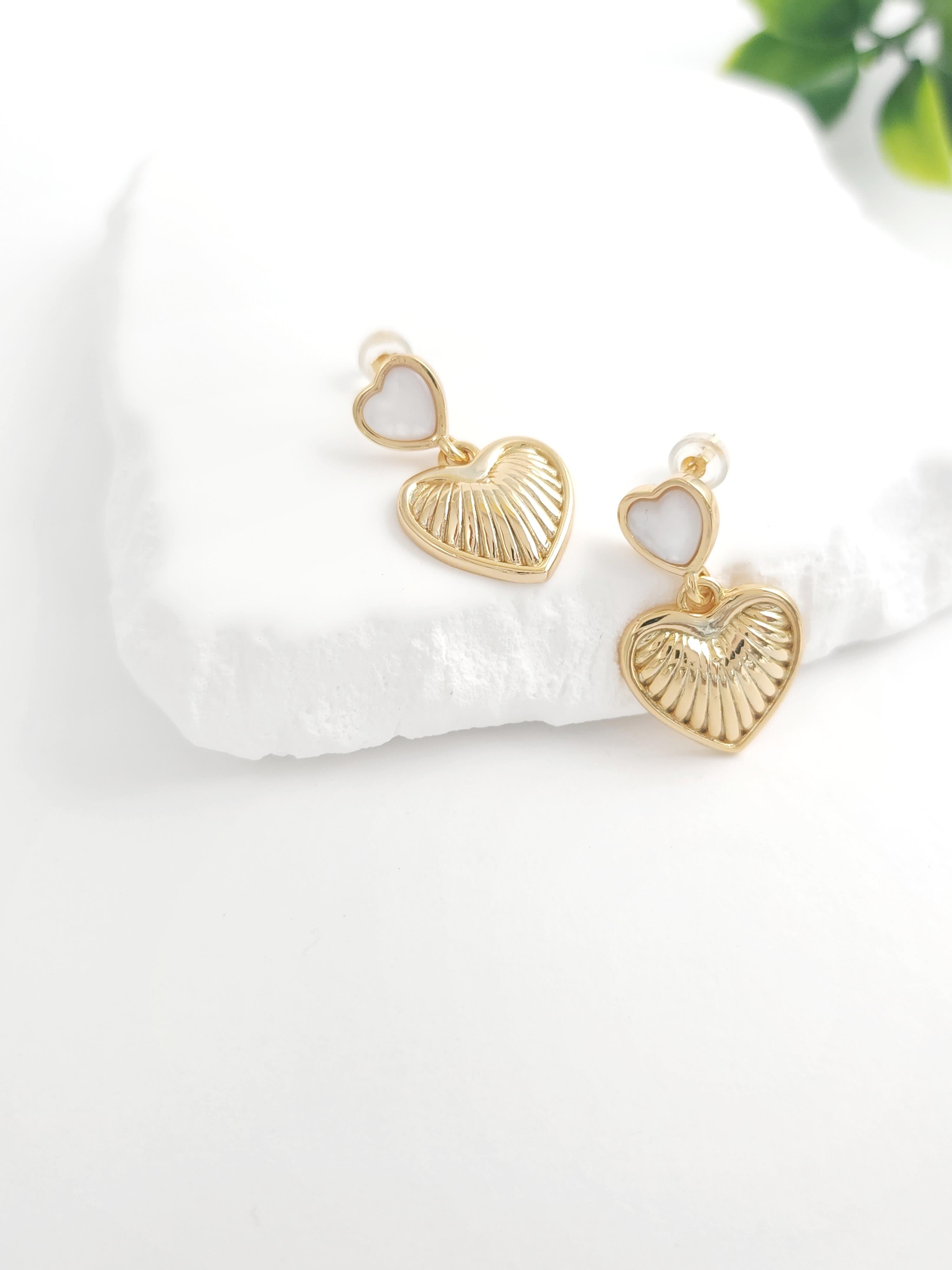 İtalyan Doğal Taş Kalp Küpe