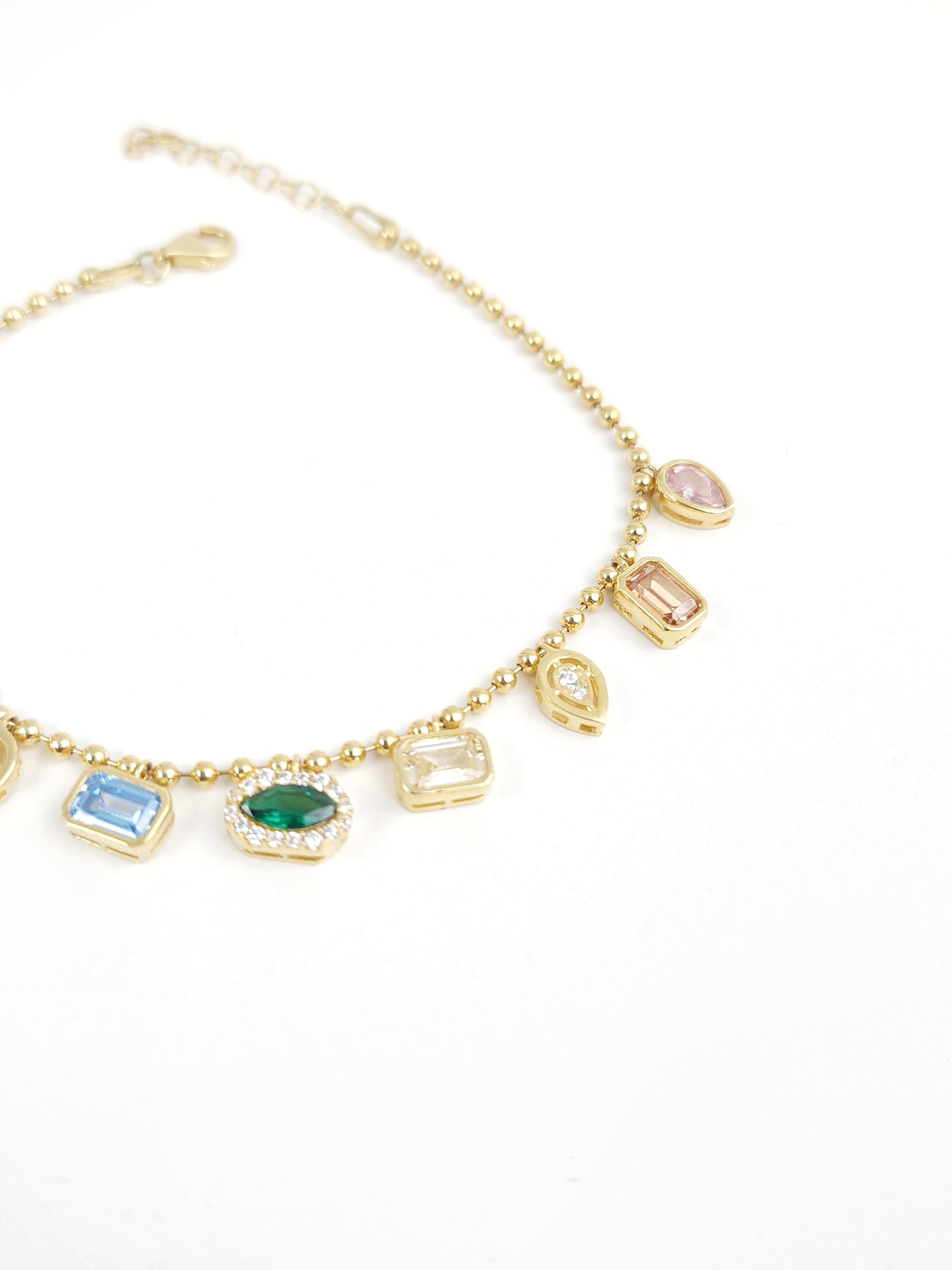 İtalyan Doğal Taş Set ( Kolye - Bileklik )