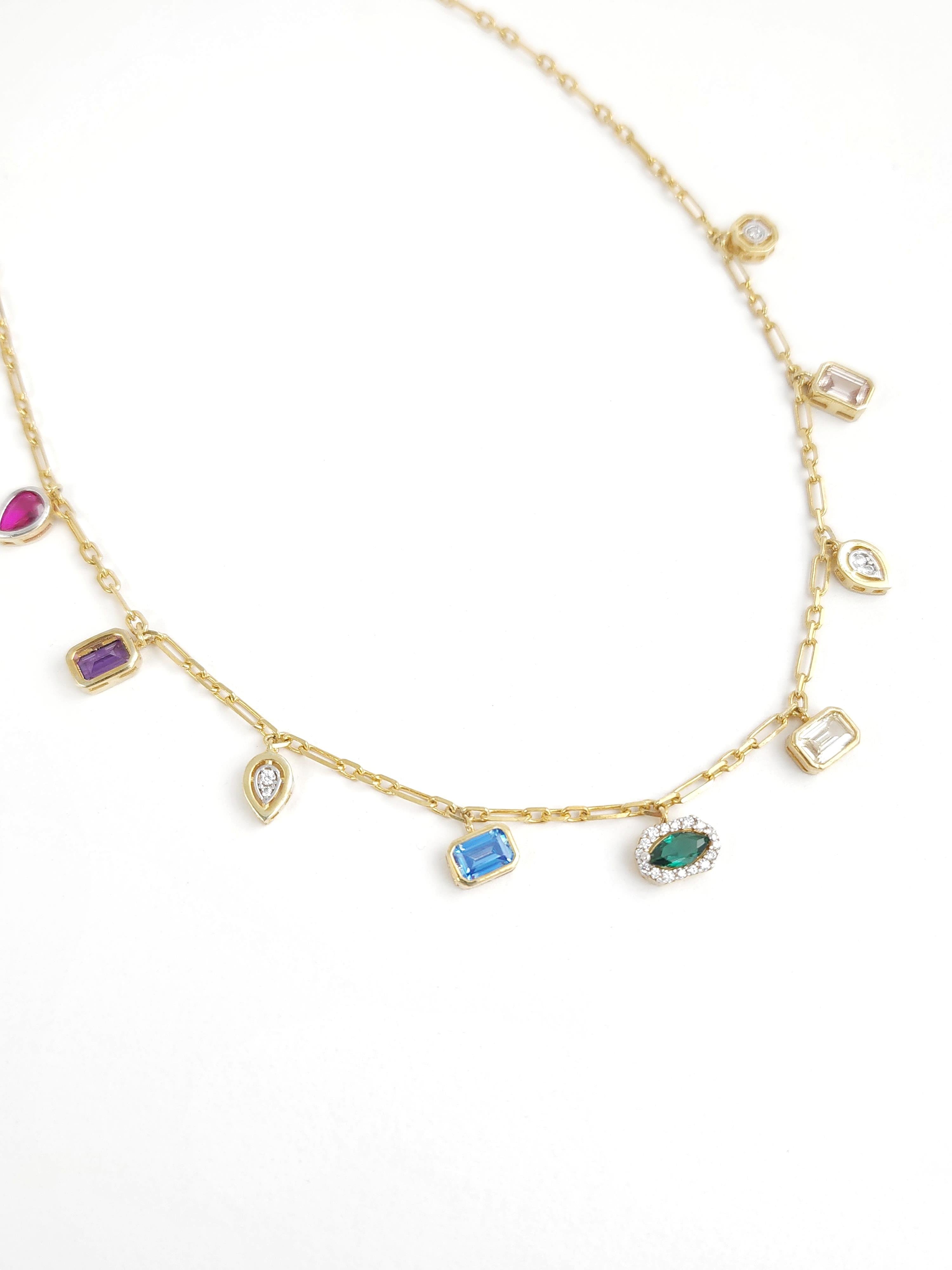 İtalyan Doğal Taş Set ( Kolye - Bileklik )