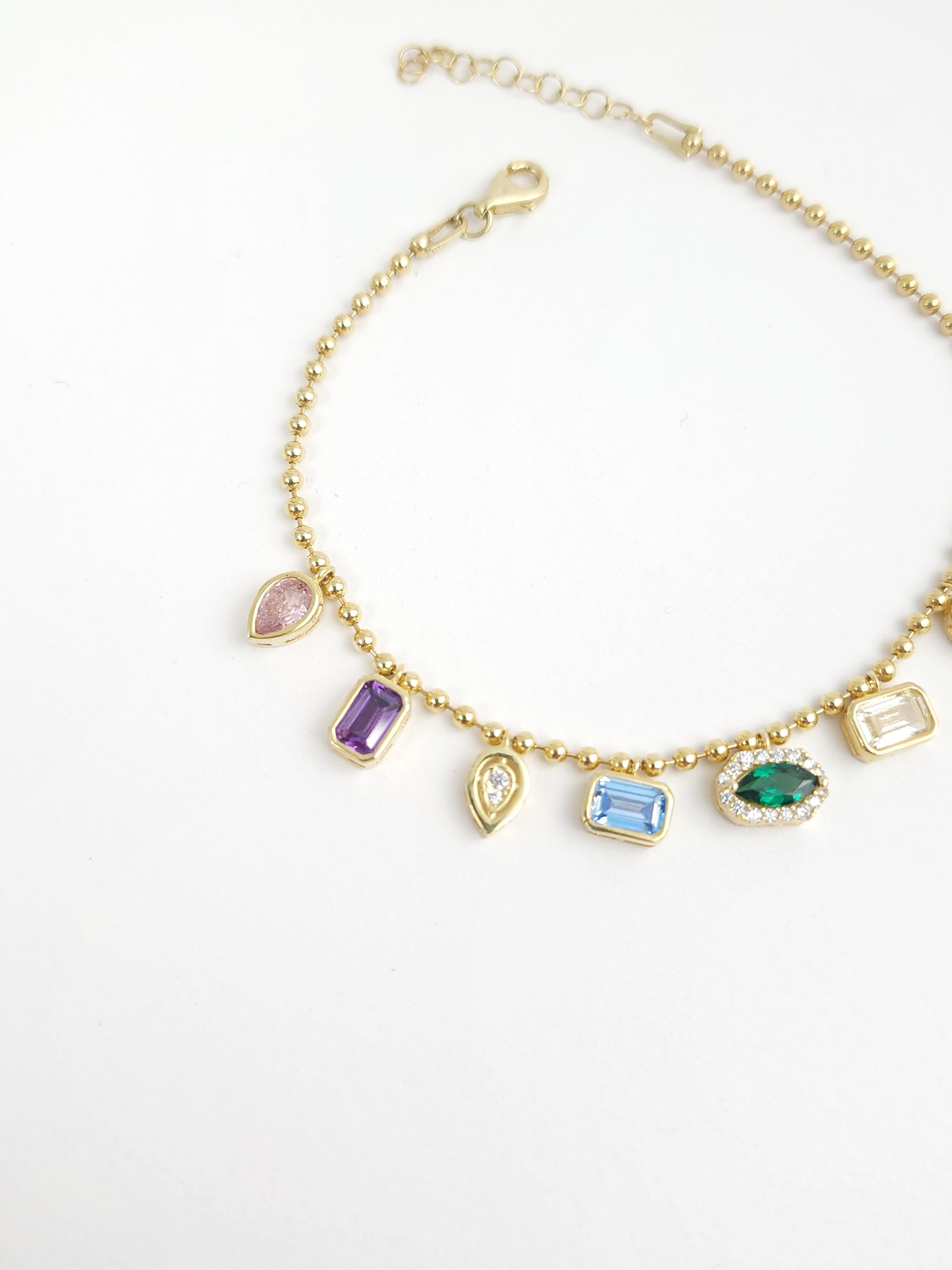 İtalyan Doğal Taş Set ( Kolye - Bileklik )