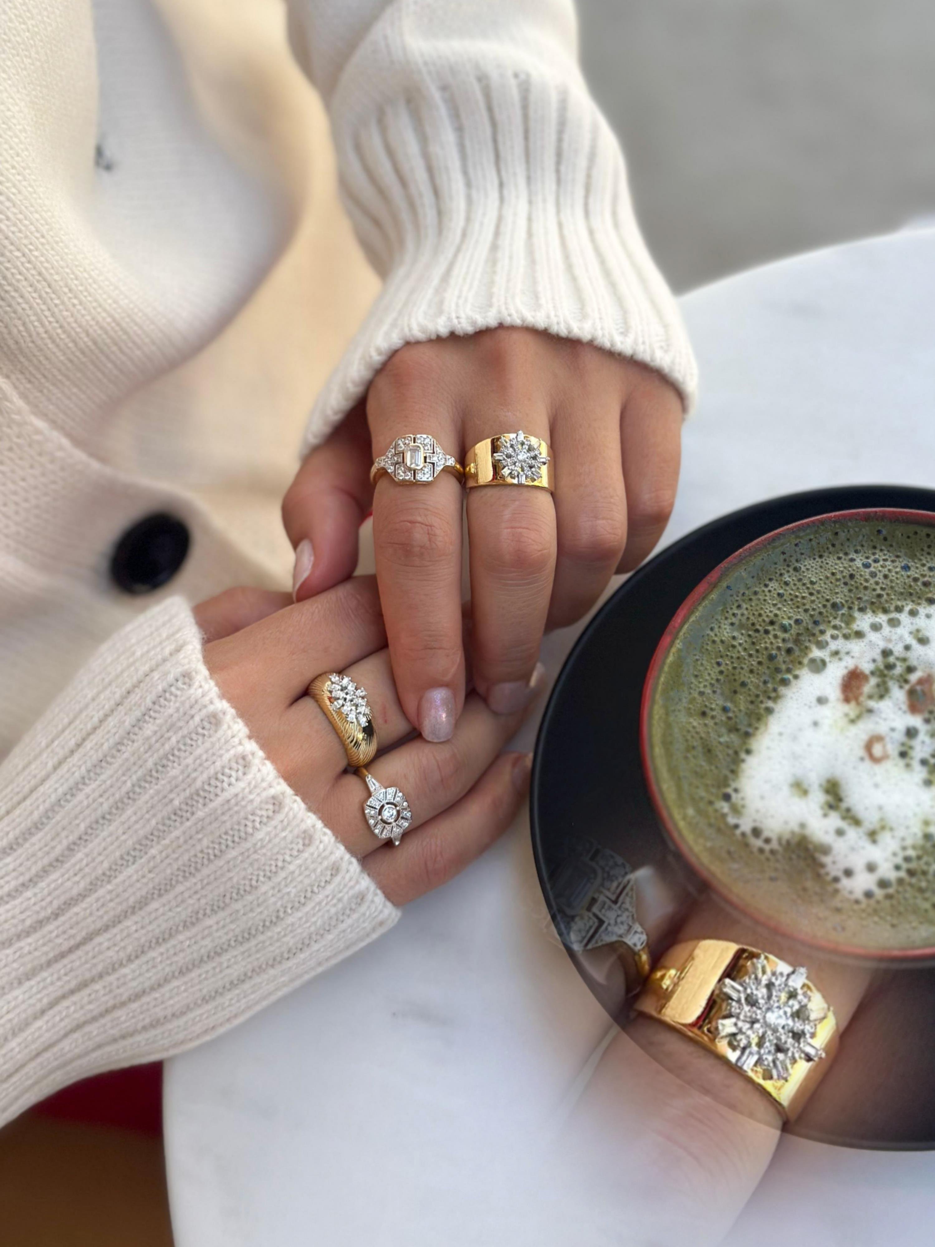 İtalyan Kar Tanesi Yüzük