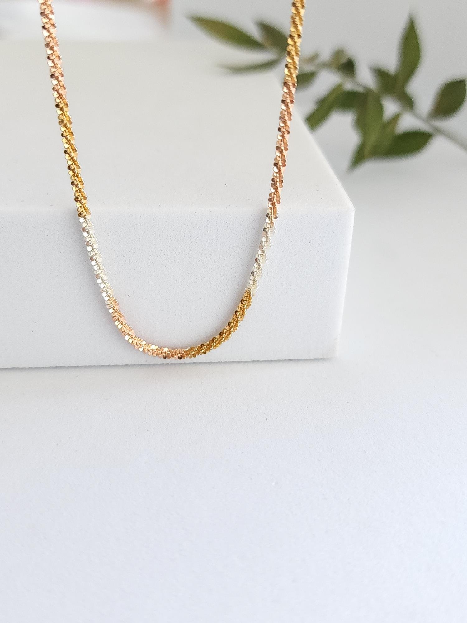 İtalyan Lazer Kesim Zincir Kolye ( 45 cm )