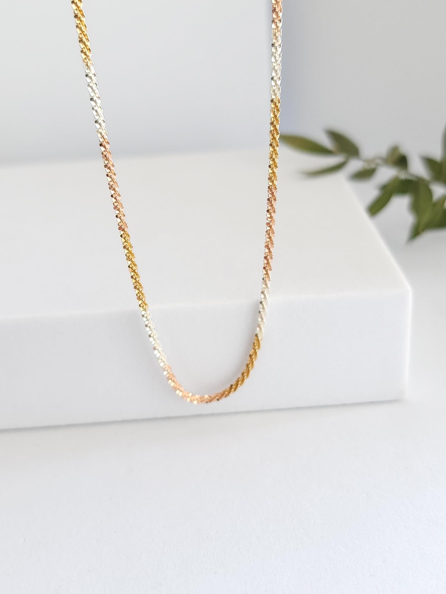 İtalyan Lazer Kesim Zincir Kolye ( 45 cm )