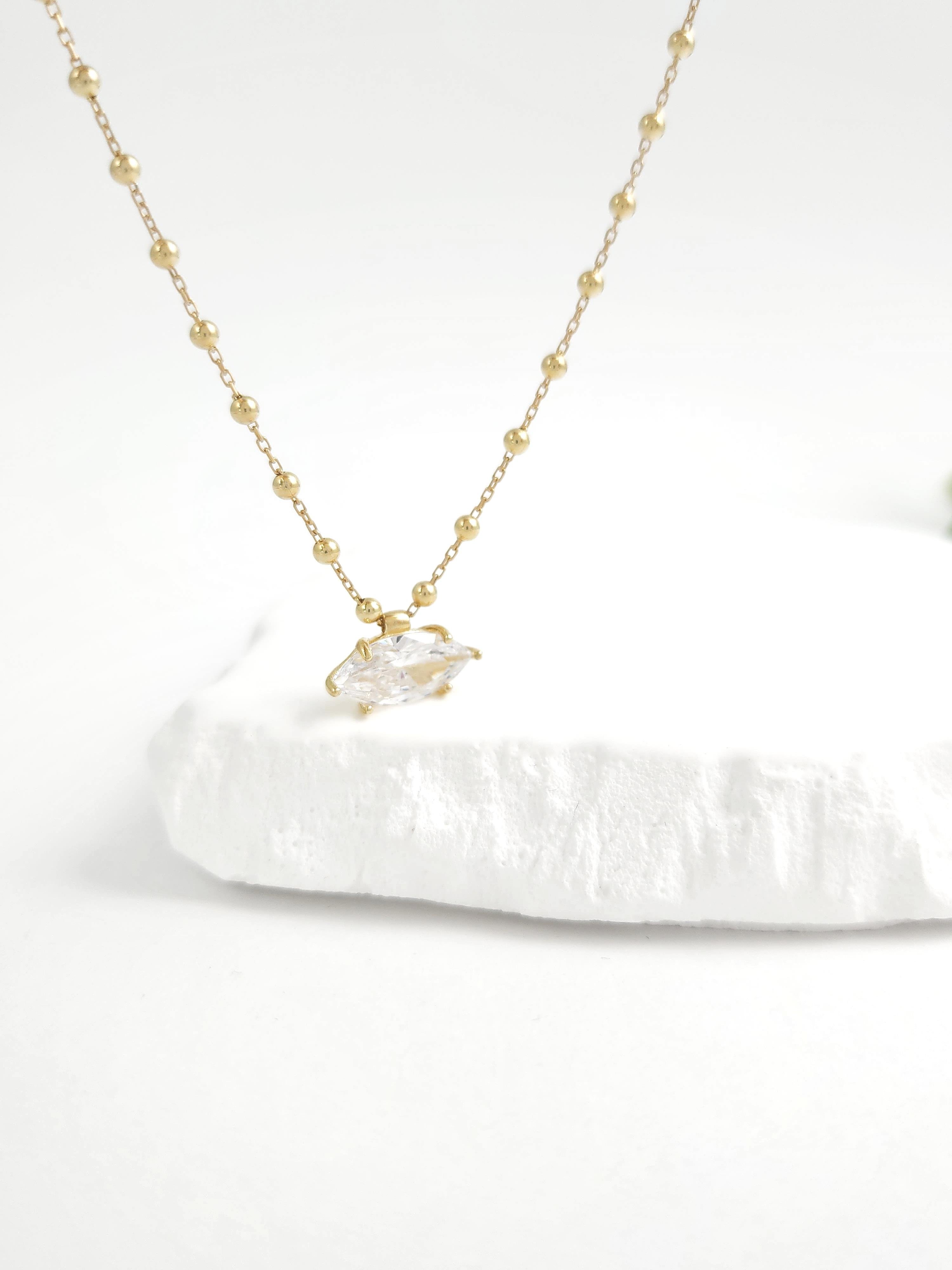 İtalyan Top Zincir Zirkon Kolye