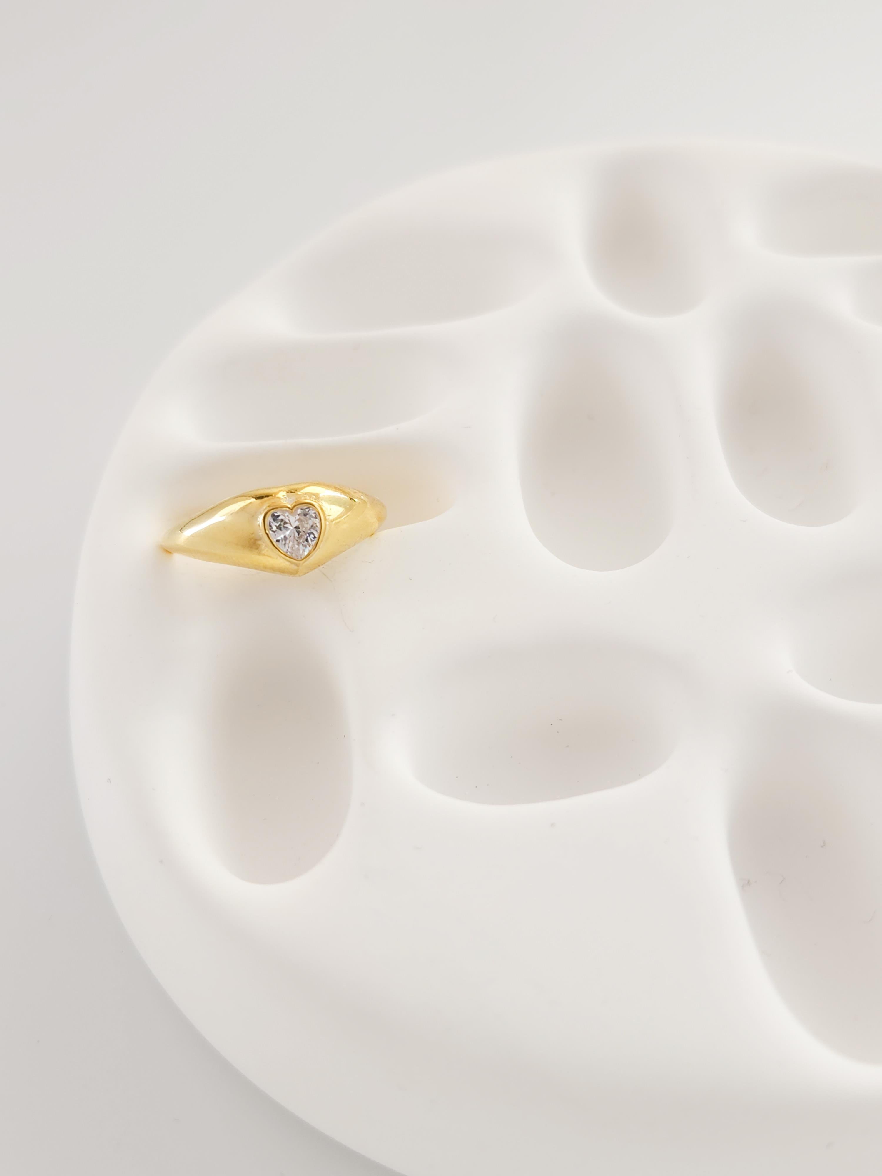 İtalyan Zirkon Kalp Yüzük