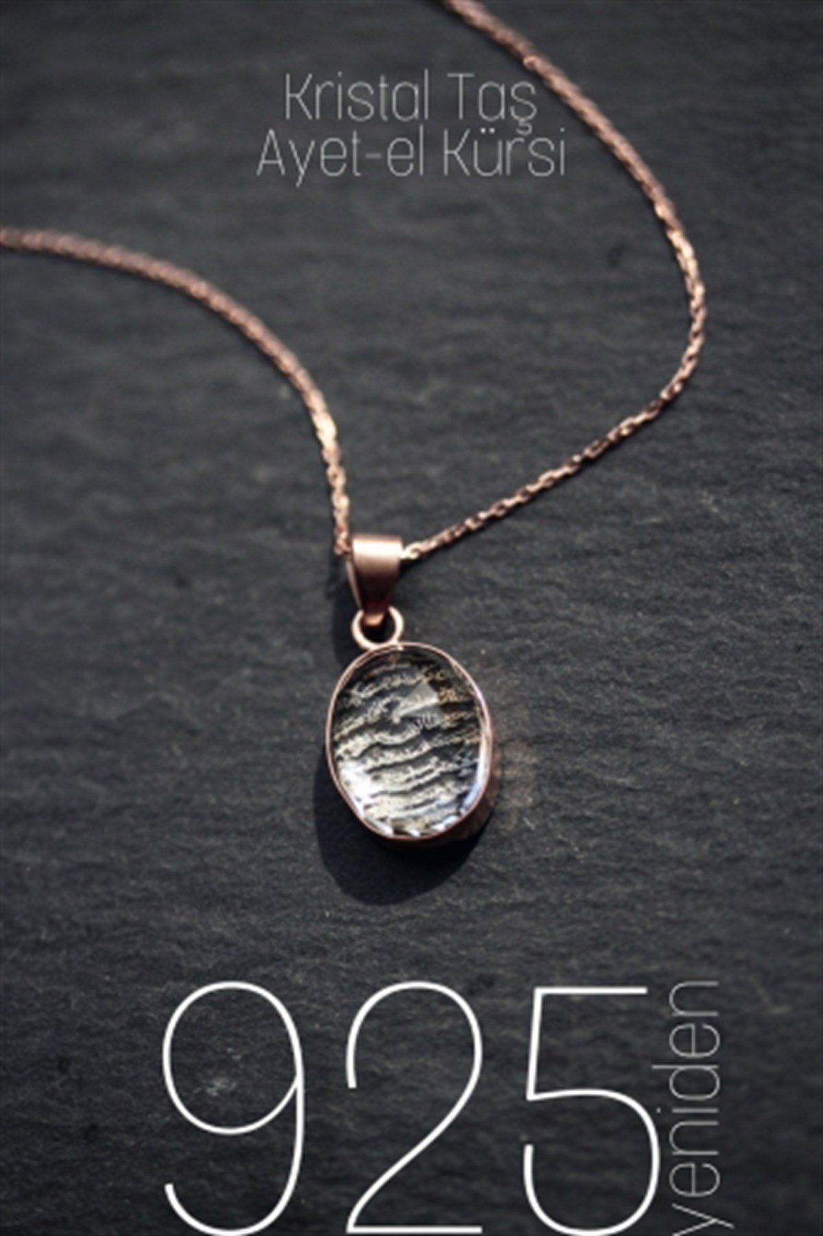 Kristal Taş Ayet-el Kürsi Kolye