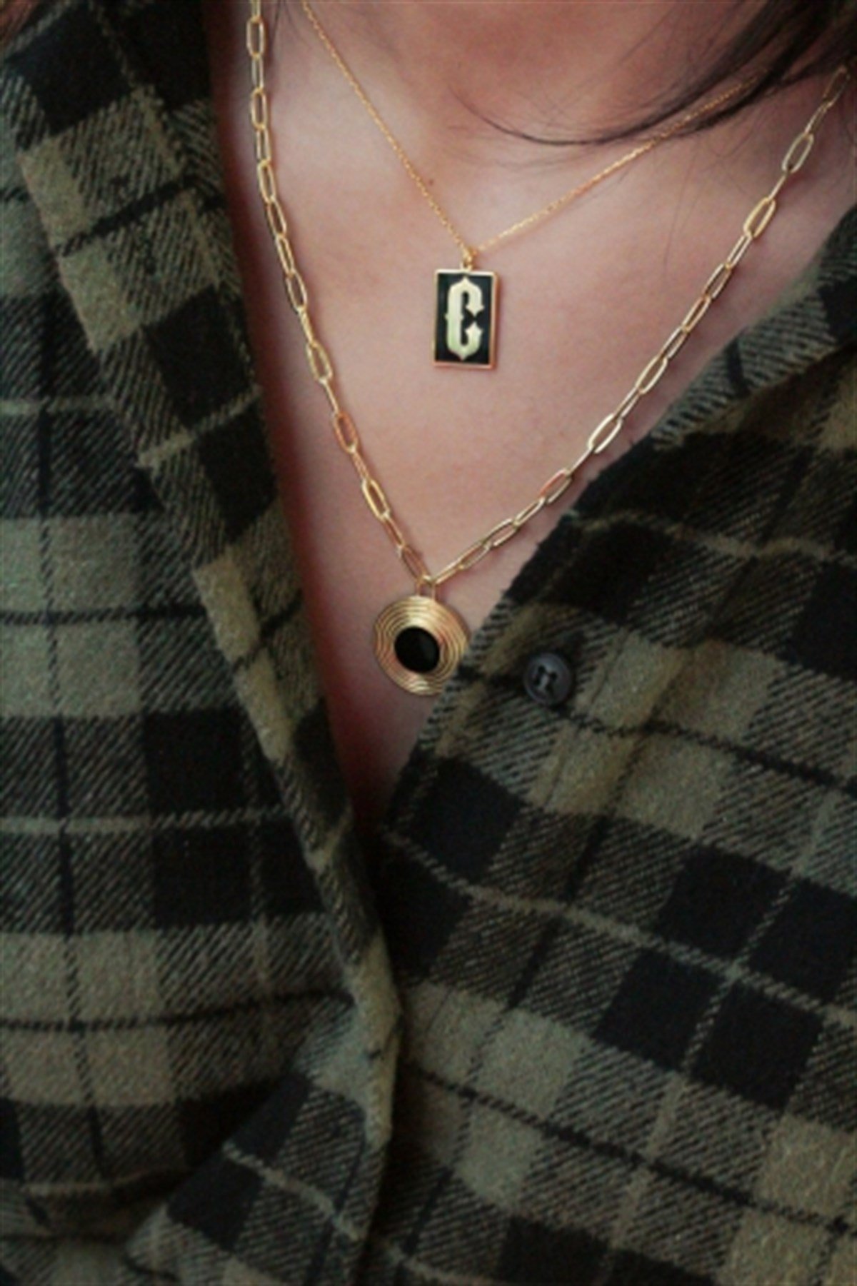 Küçük Boy Vintage Harf Kolye