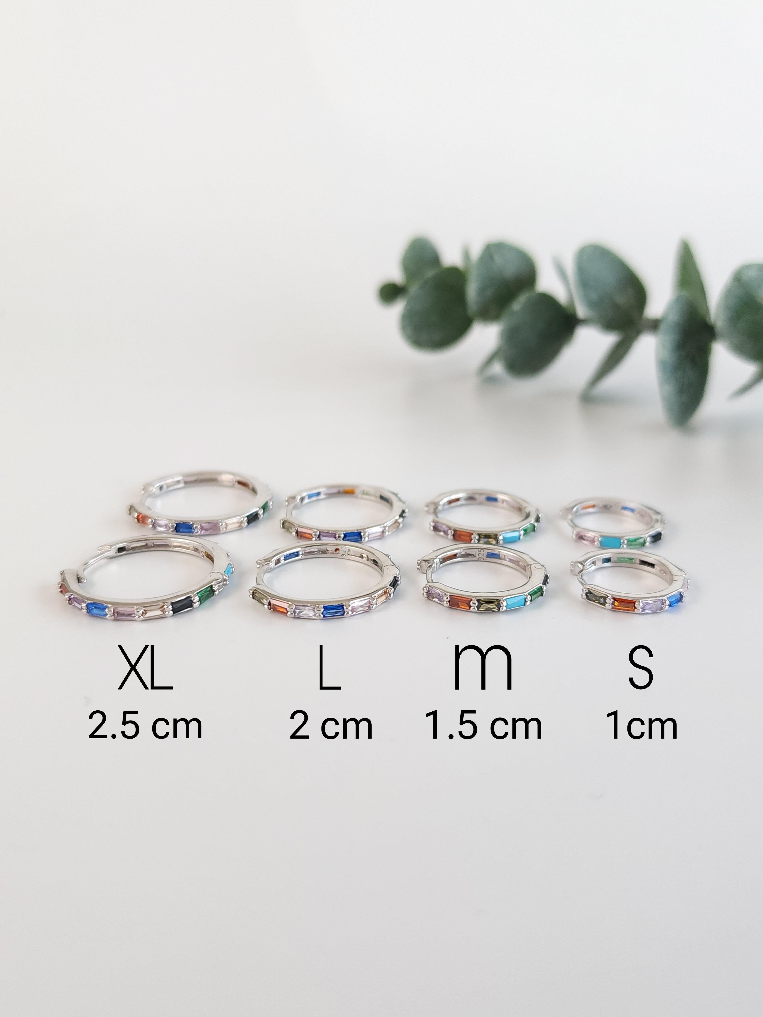 Mix Doğal Taş Halka Küpe ( S )