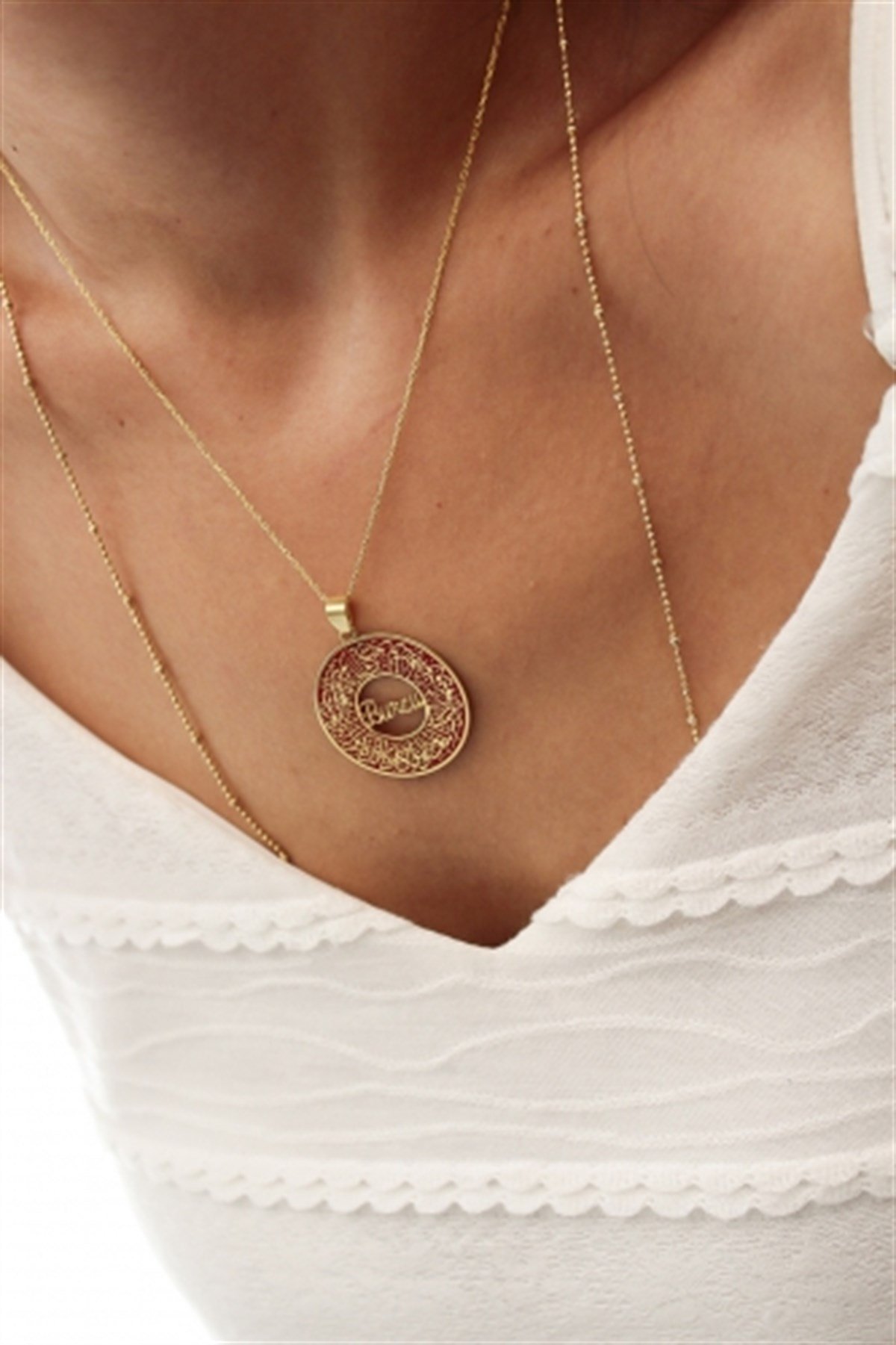 Nazar Duası İsim  Kolye ( 60 + 5cm Kımızı )