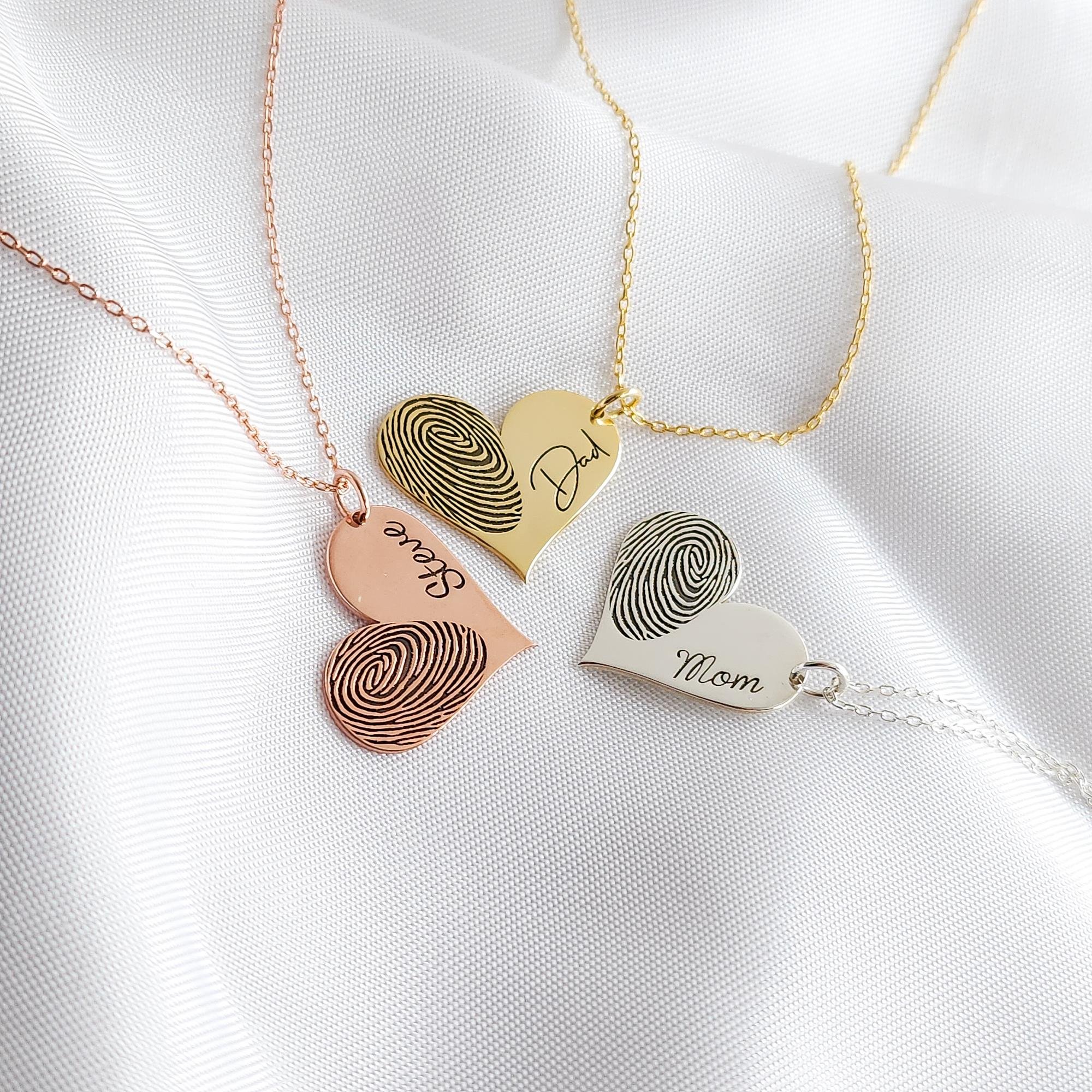 Parmak İzi Kalp Kolye