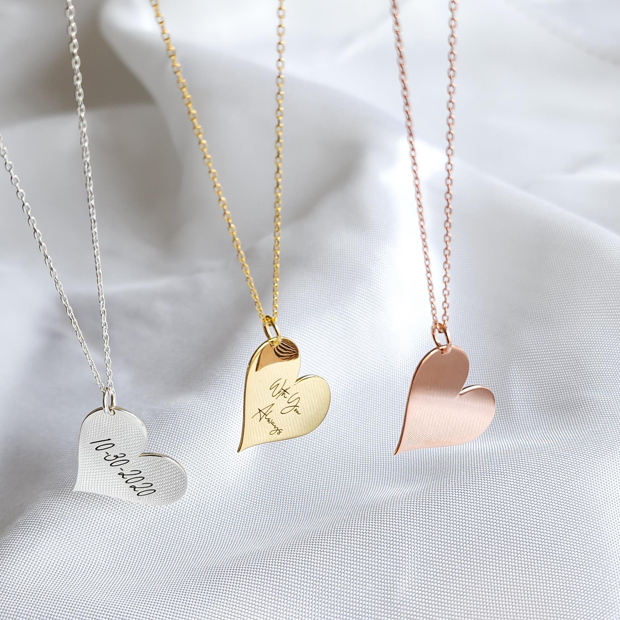 Parmak İzi Kalp Kolye