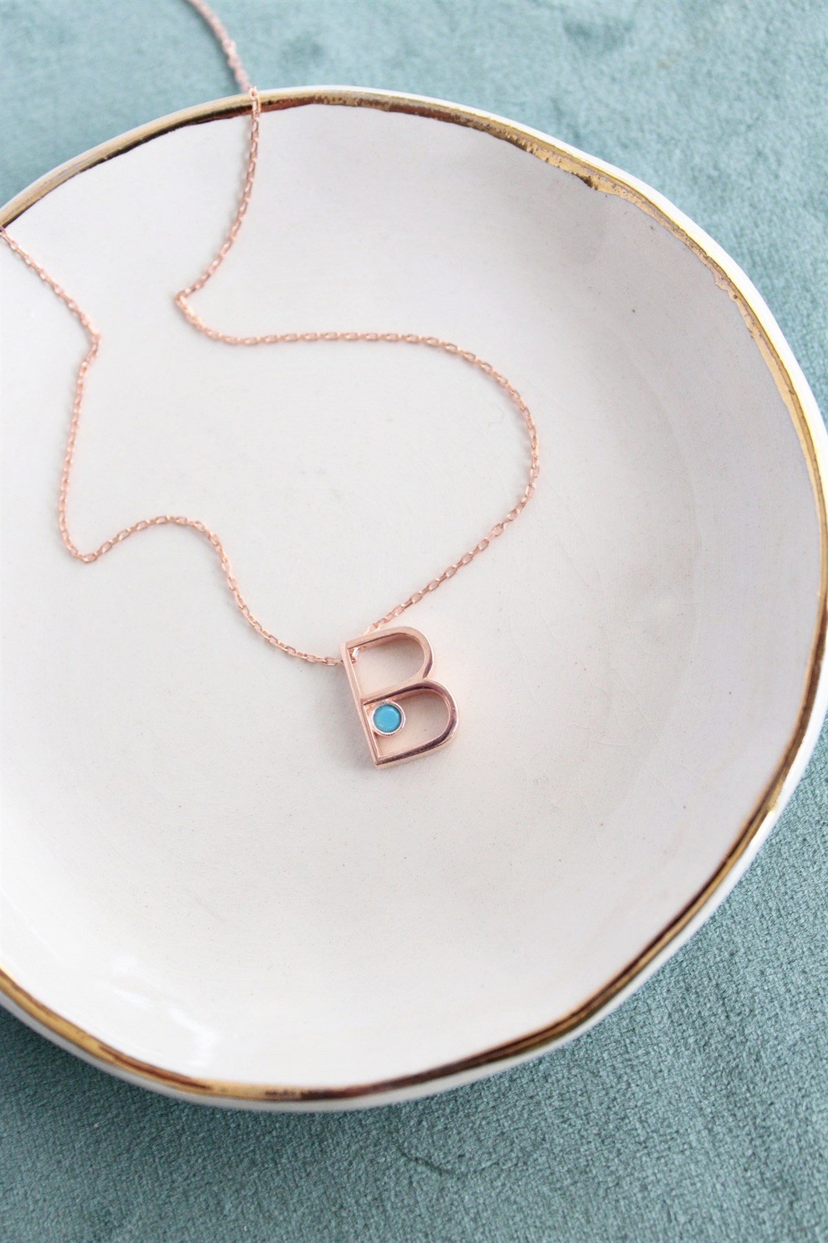 Turkuaz Harf Kolye
