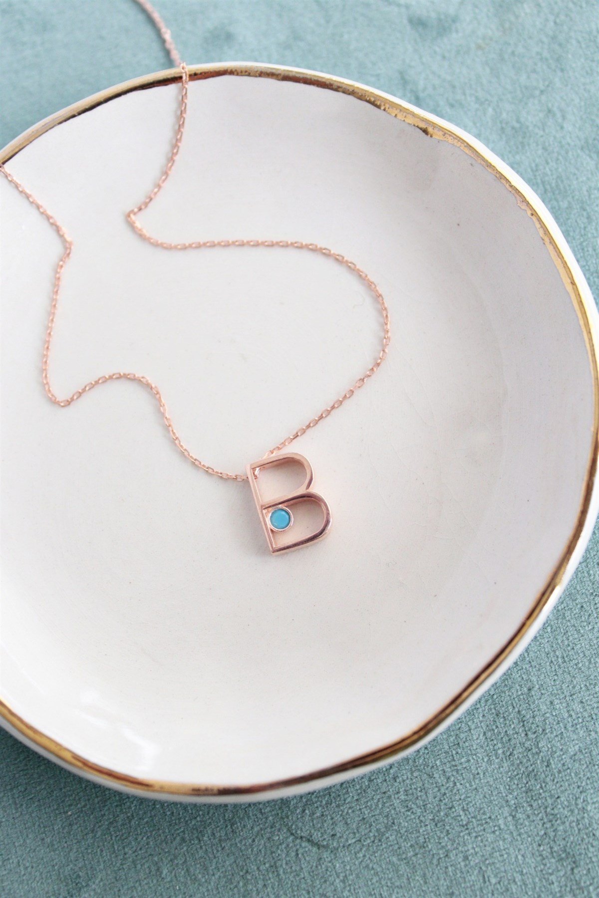 Turkuaz Harf Kolye
