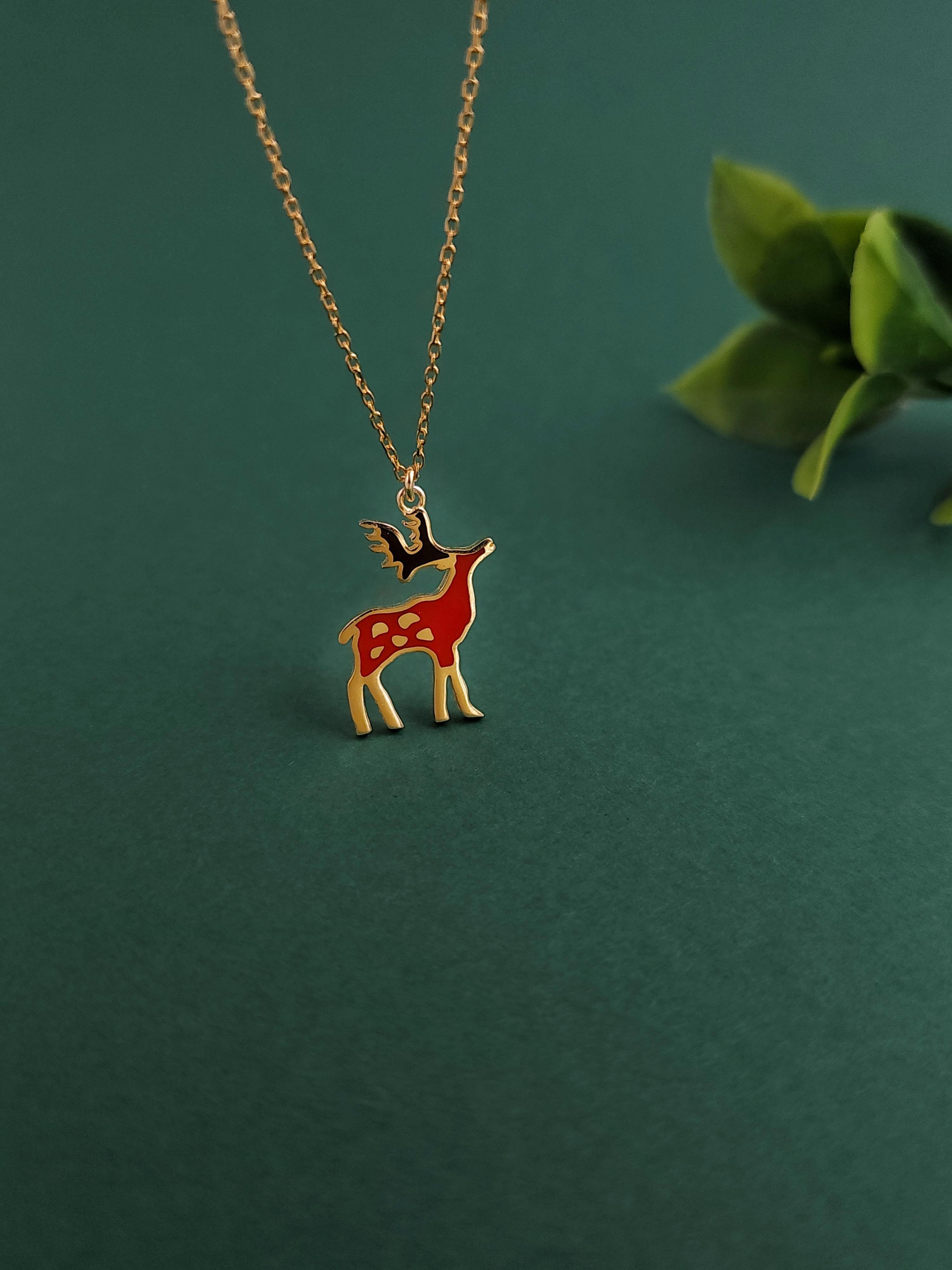 Yeni Yıl Geyik Kolye