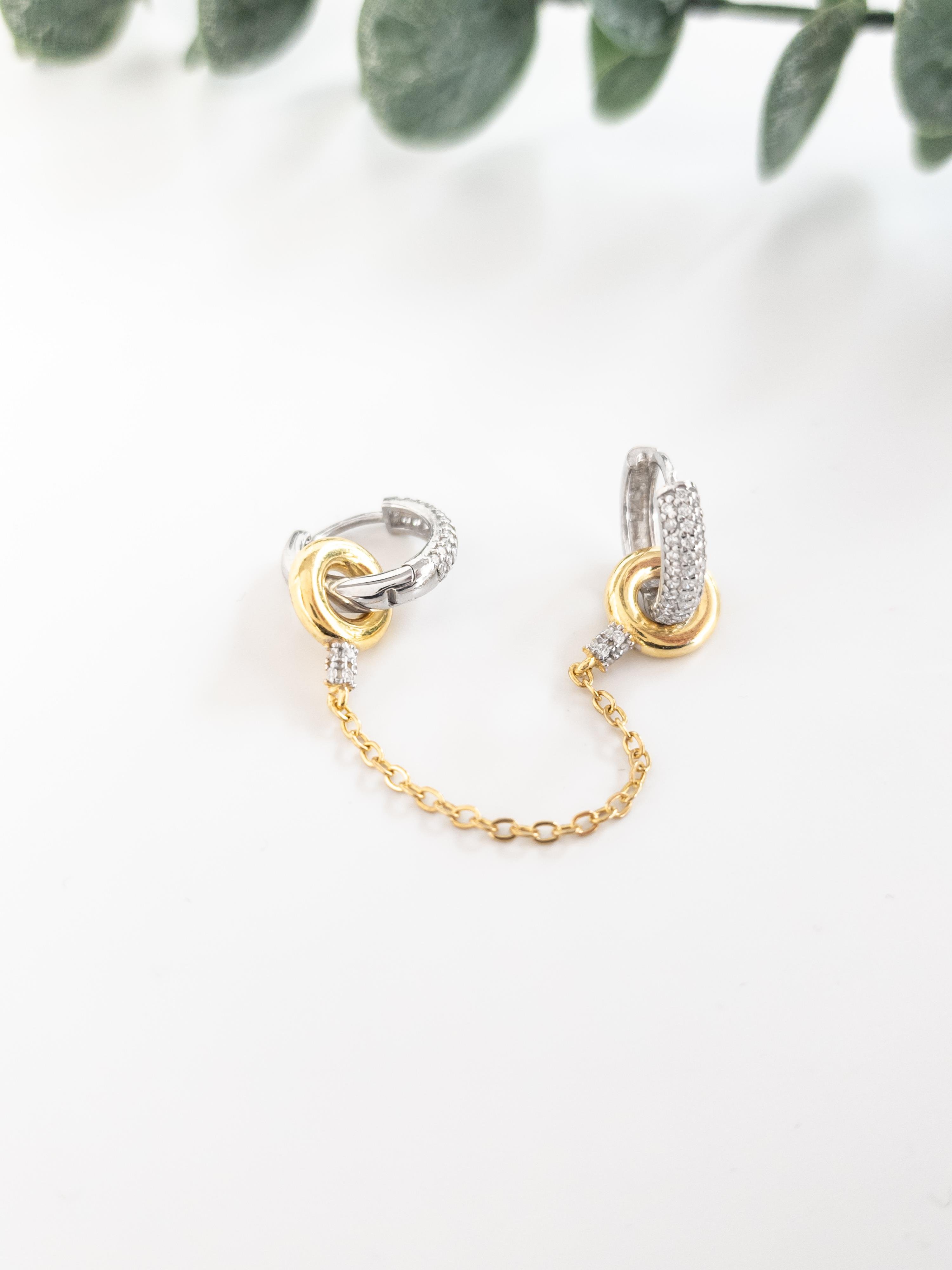 Zirkon Chain Halka Küpe