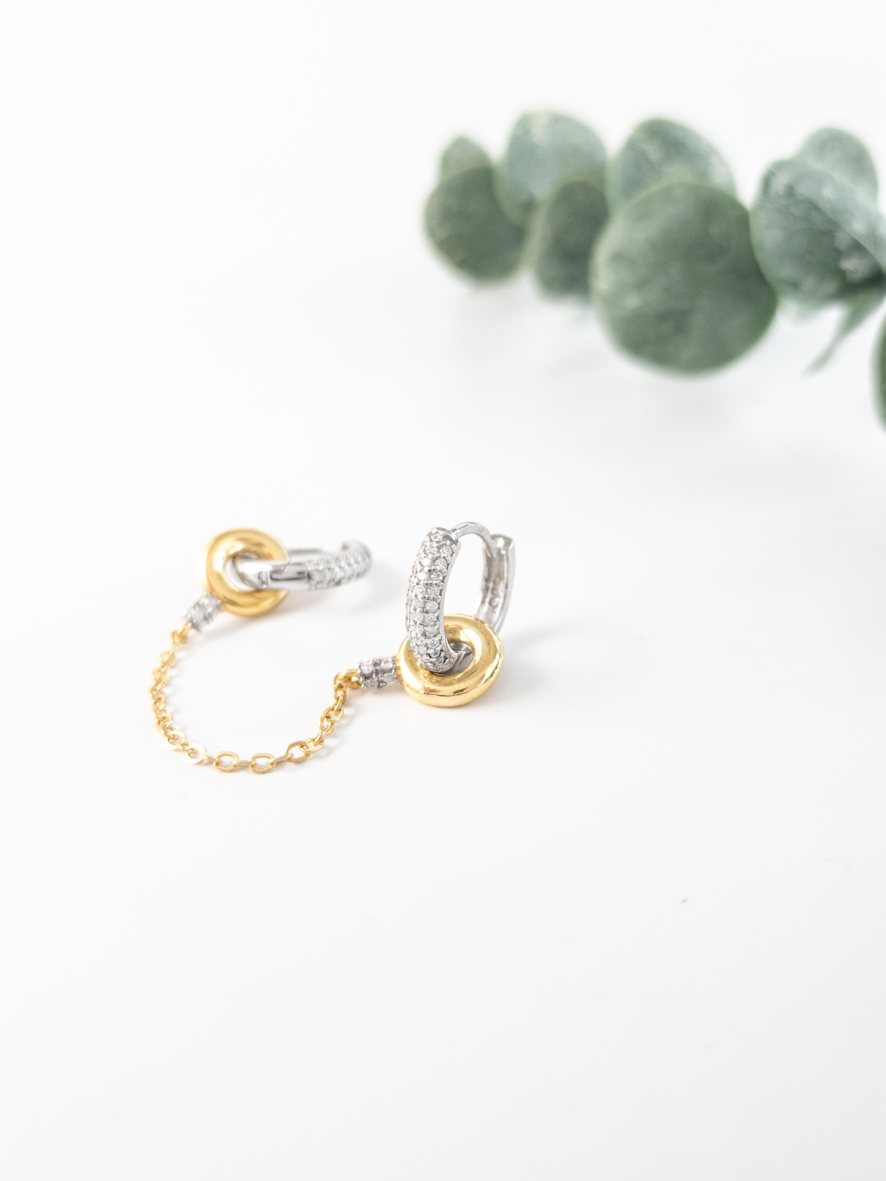 Zirkon Chain Halka Küpe