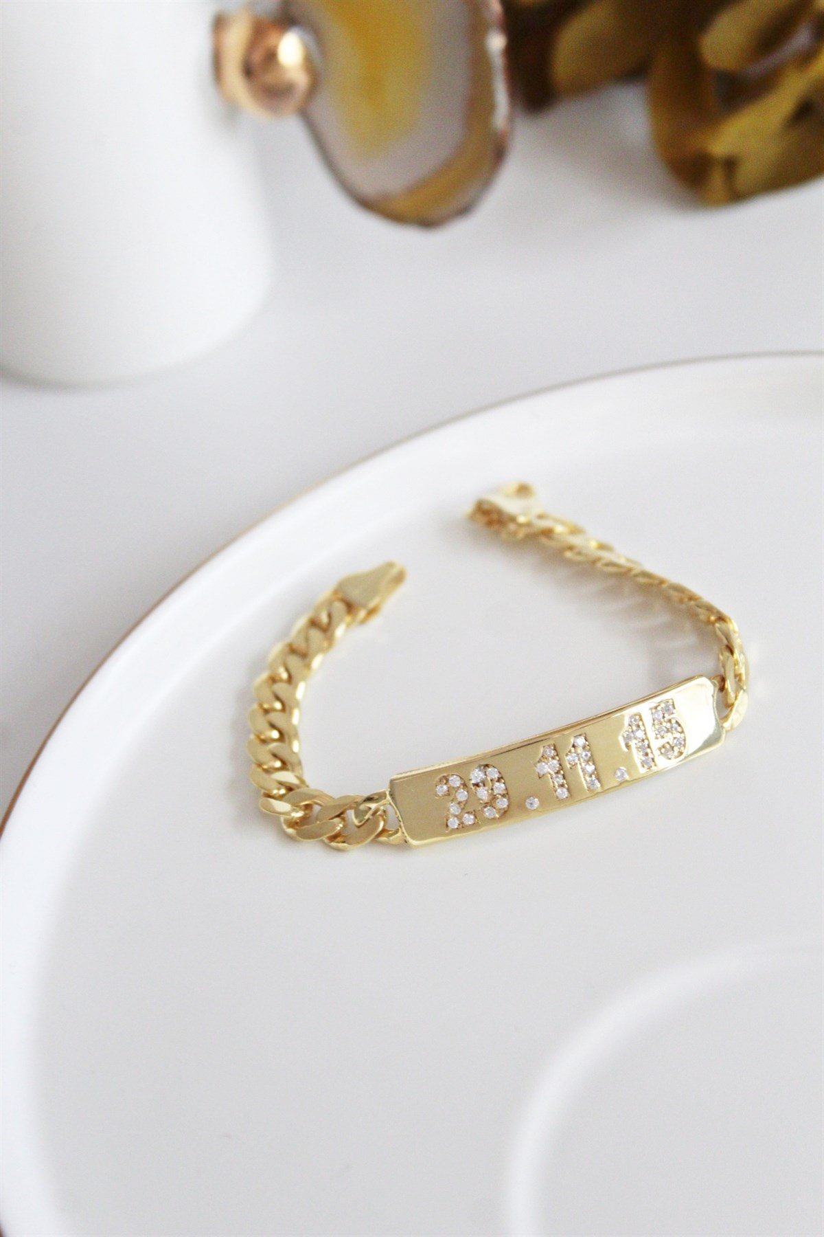 Zirkon Tarih Plaka Kolye ( 925 Özel )