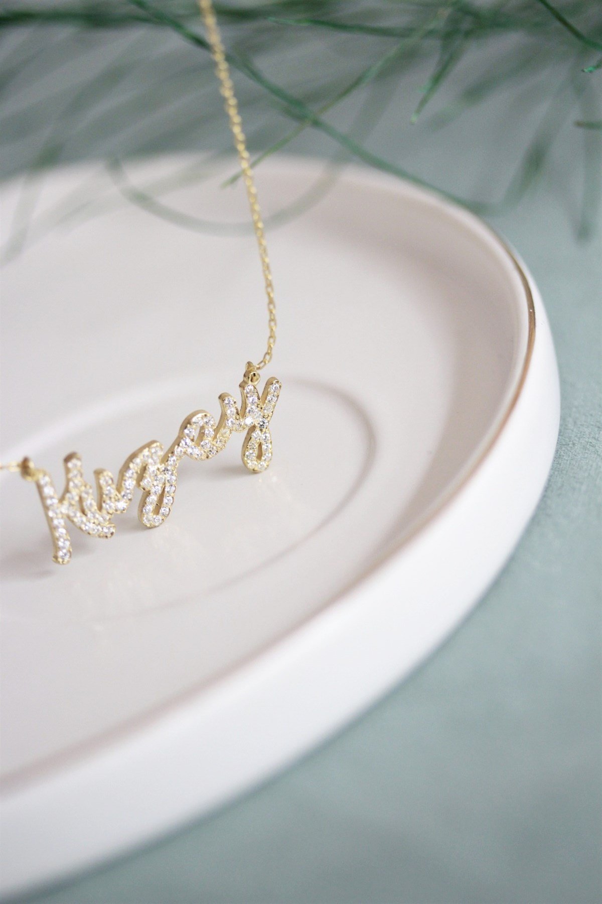 Zirkon Taş İsim Kolye