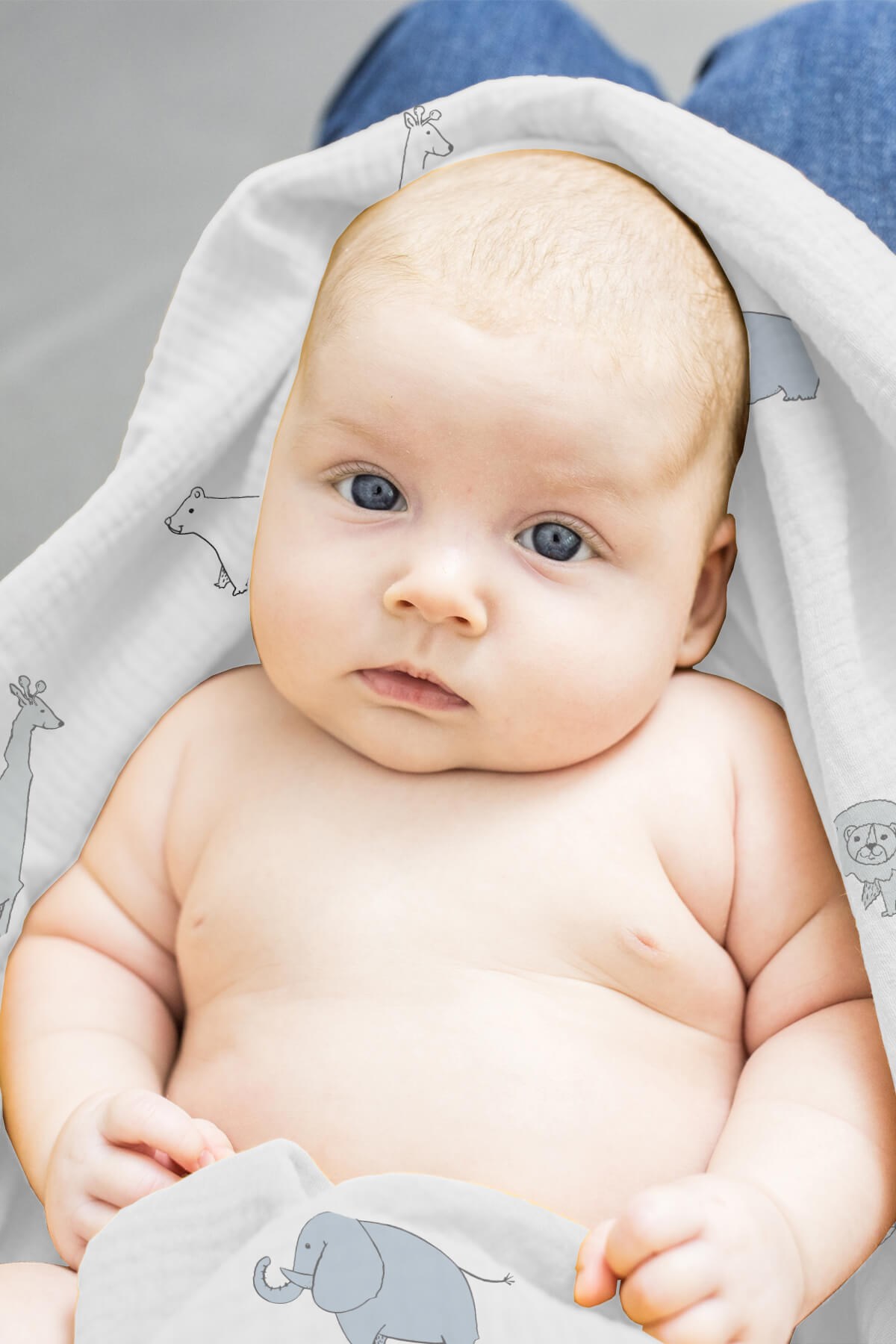 Line Animals / Picky Baby Tekli Organik Müslin