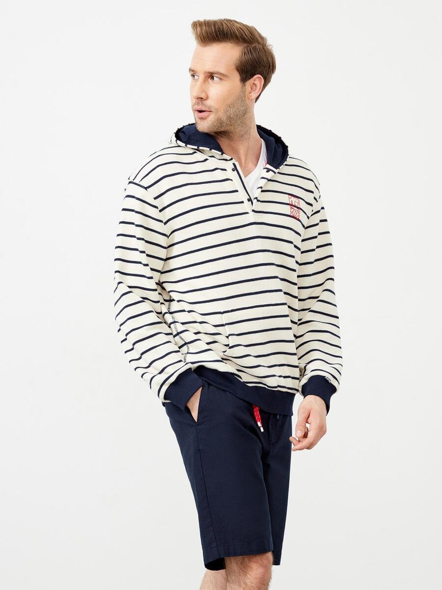 ÇİZGİLİ KAPŞONLU SWEATSHIRT