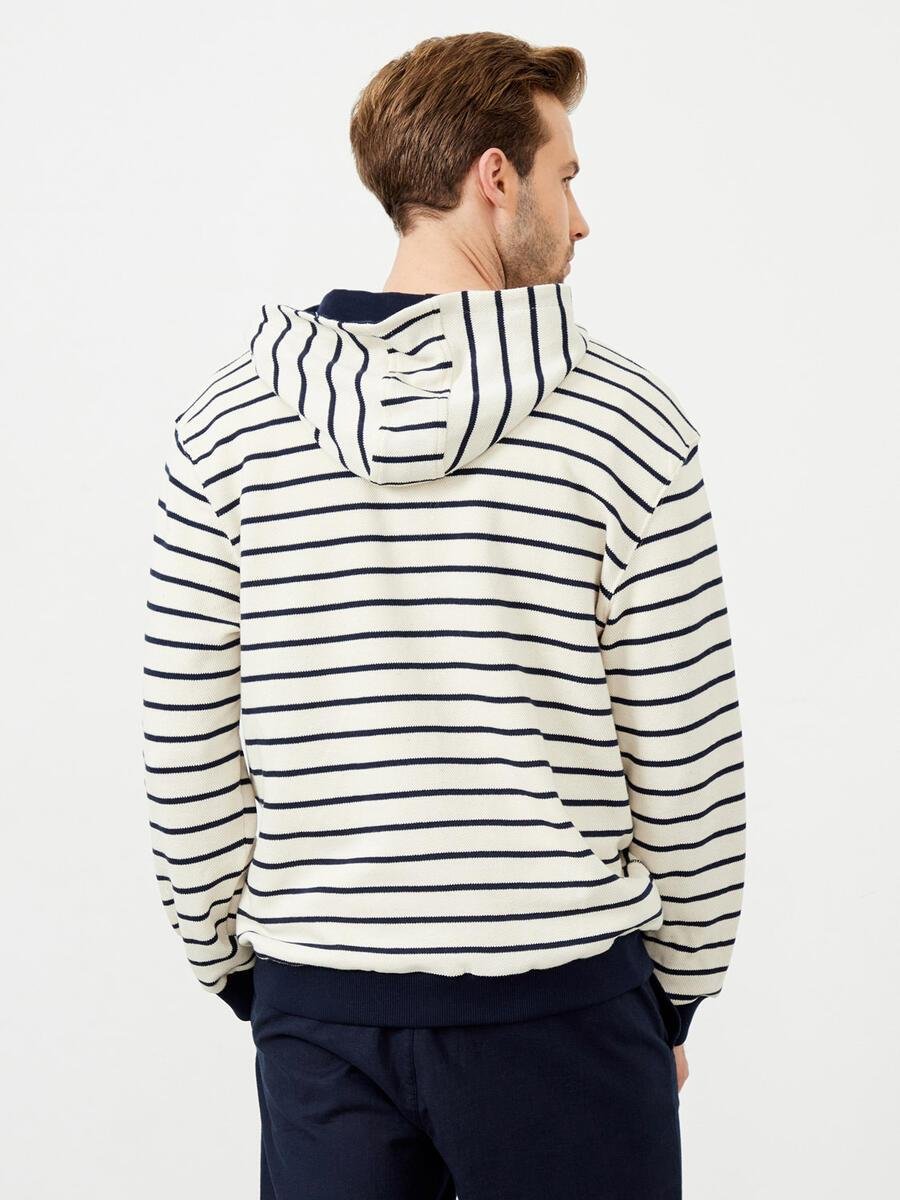 ÇİZGİLİ KAPŞONLU SWEATSHIRT