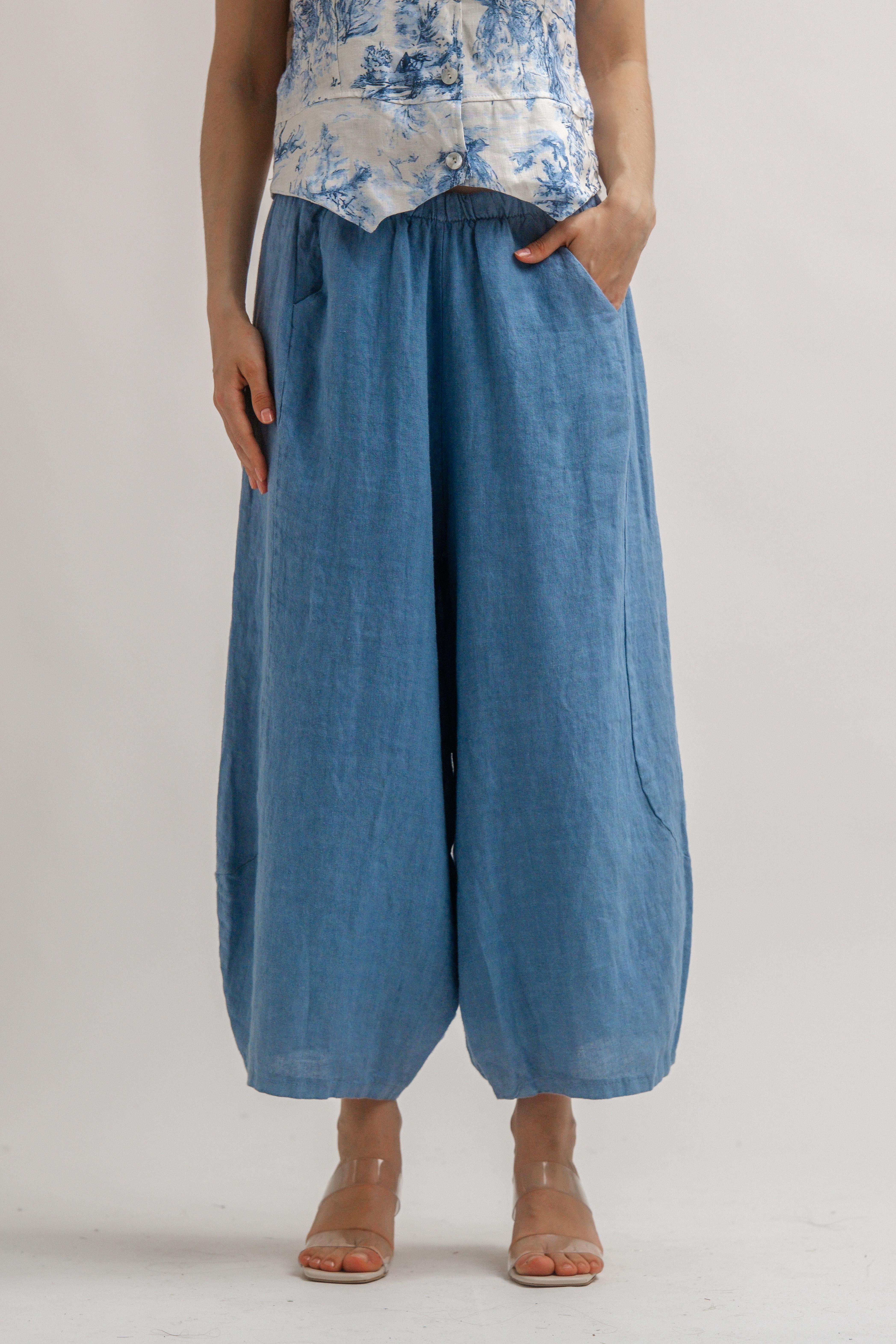 KETEN BELİ LASTİKLİ BALON PANTOLON