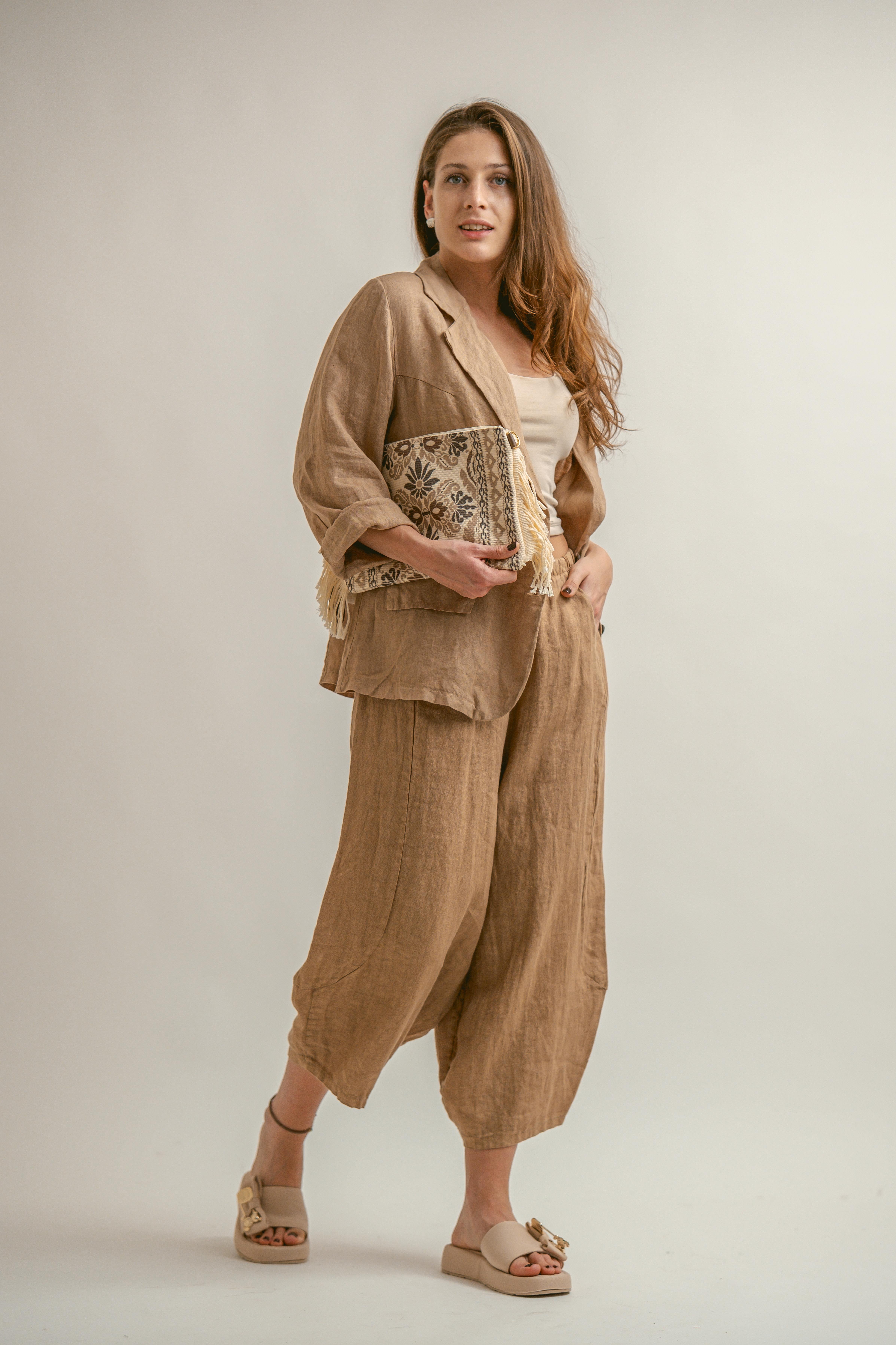 KETEN BELİ LASTİKLİ BALON PANTOLON