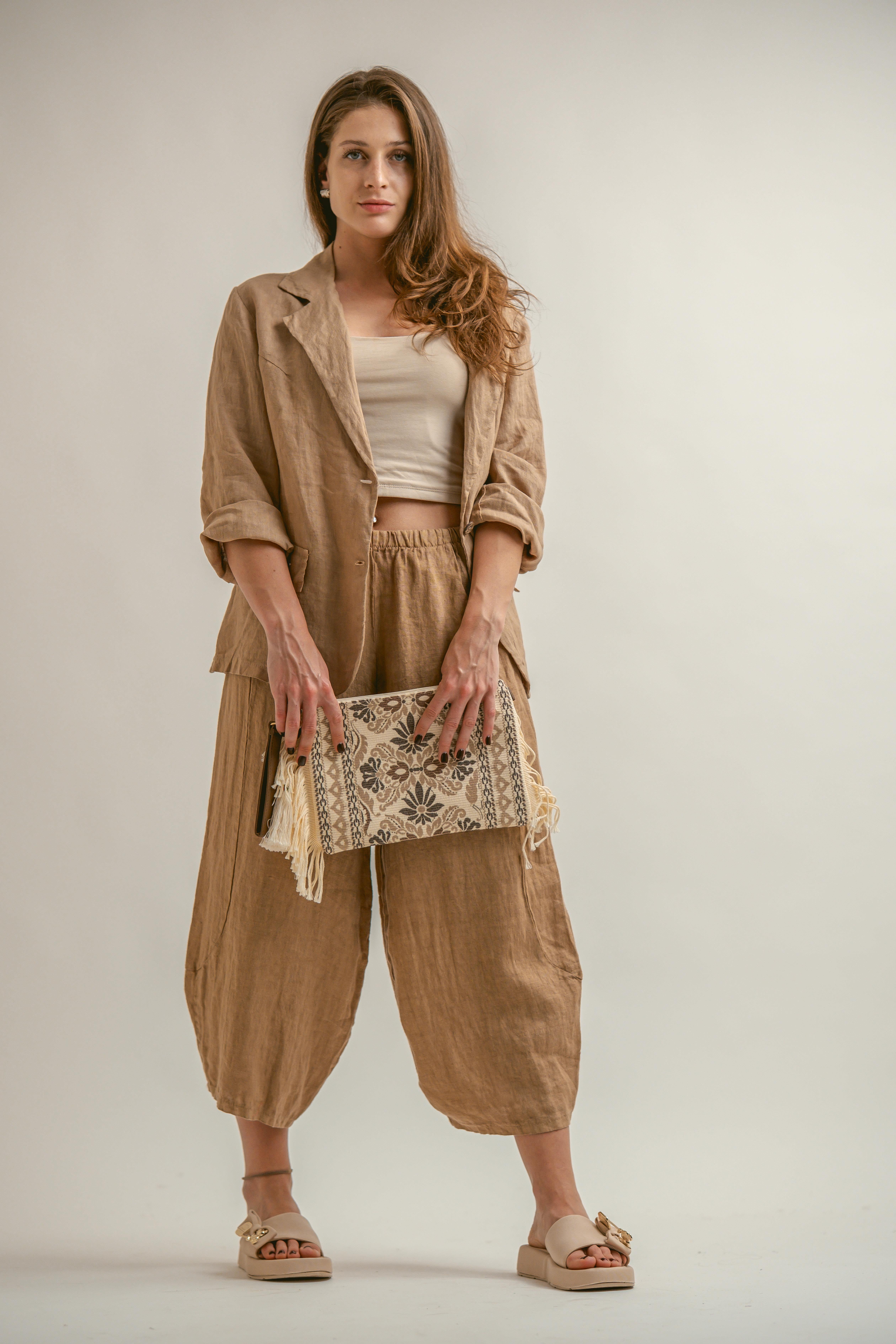 KETEN BELİ LASTİKLİ BALON PANTOLON