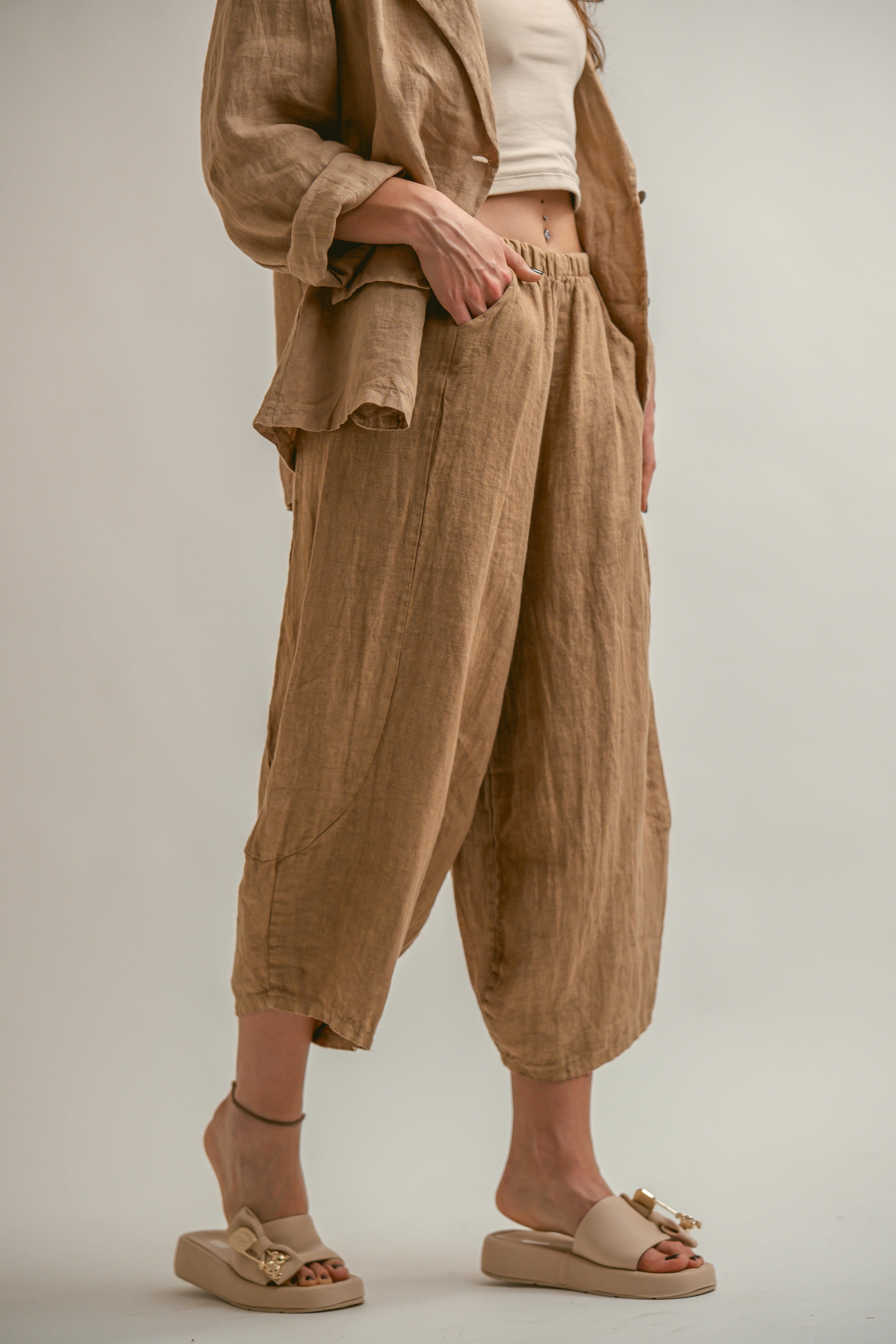 KETEN BELİ LASTİKLİ BALON PANTOLON