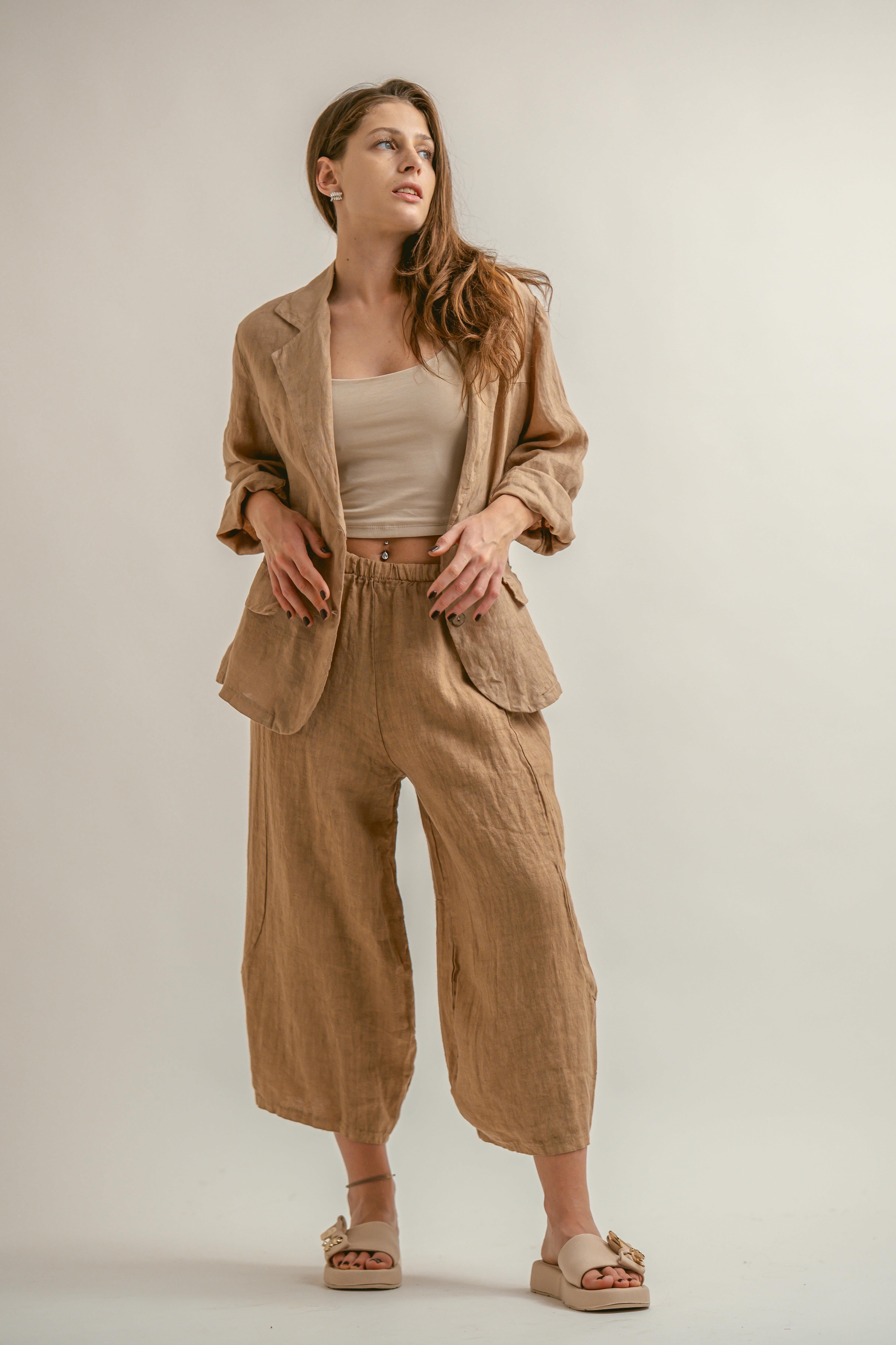 KETEN BELİ LASTİKLİ BALON PANTOLON