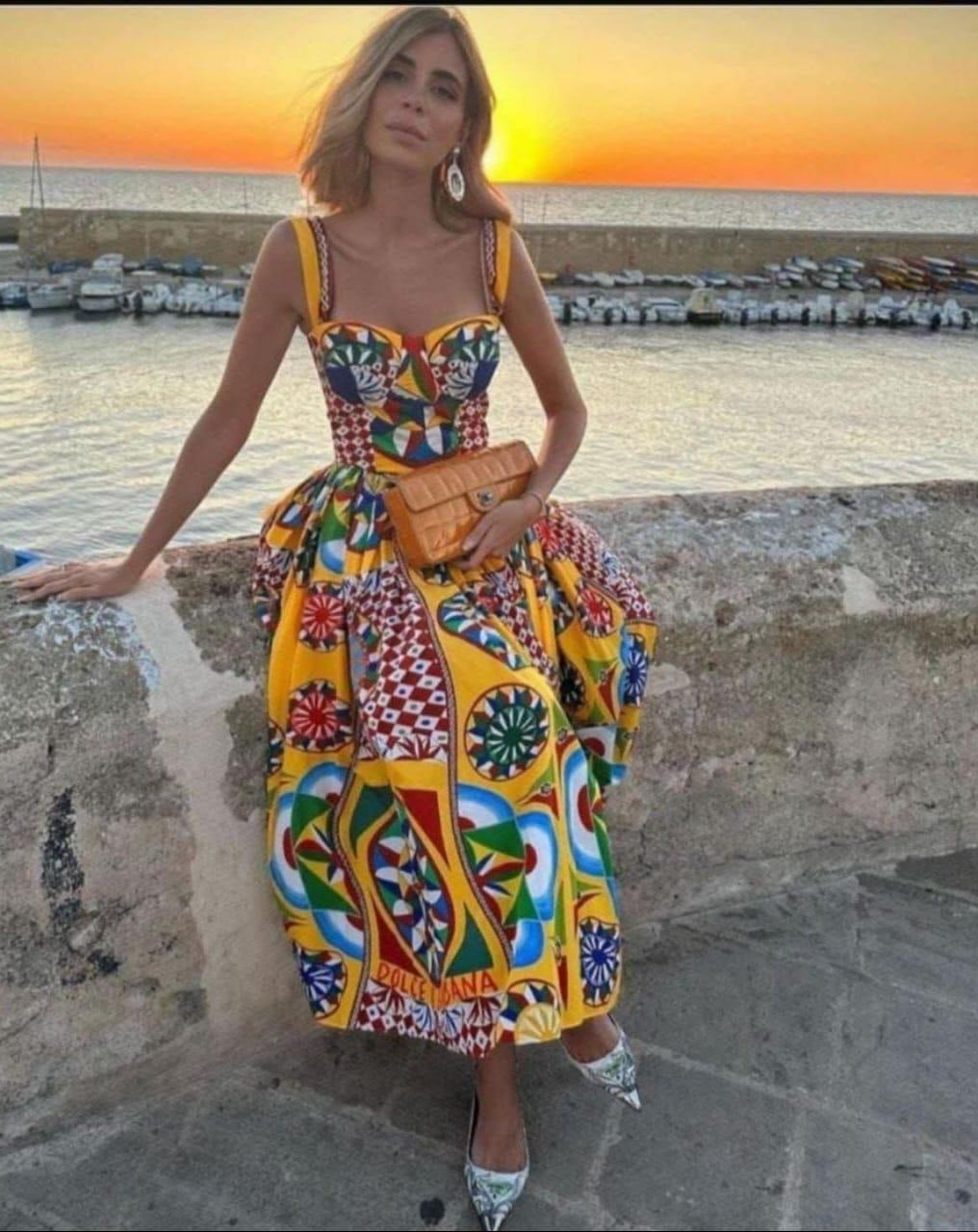 MULTİ D&G DESENLİ ELBİSE
