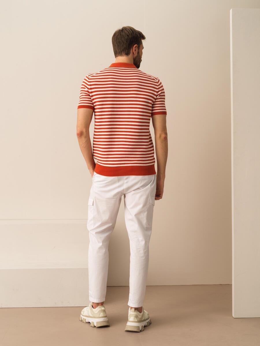 POLO YAKA ÇİZGİLİ T-SHIRT