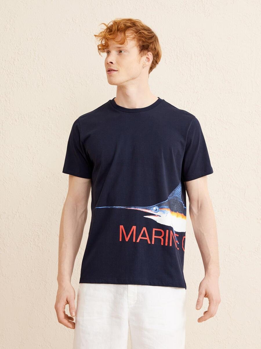 YAN BALIK BASKILI T-SHIRT