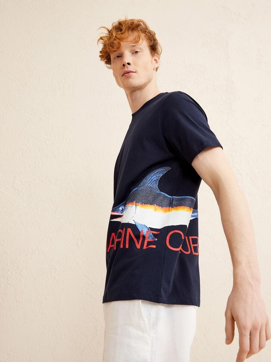YAN BALIK BASKILI T-SHIRT