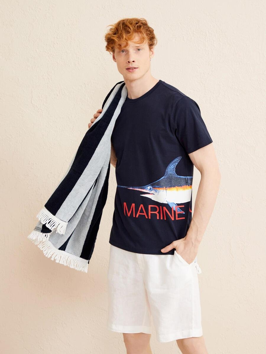 YAN BALIK BASKILI T-SHIRT