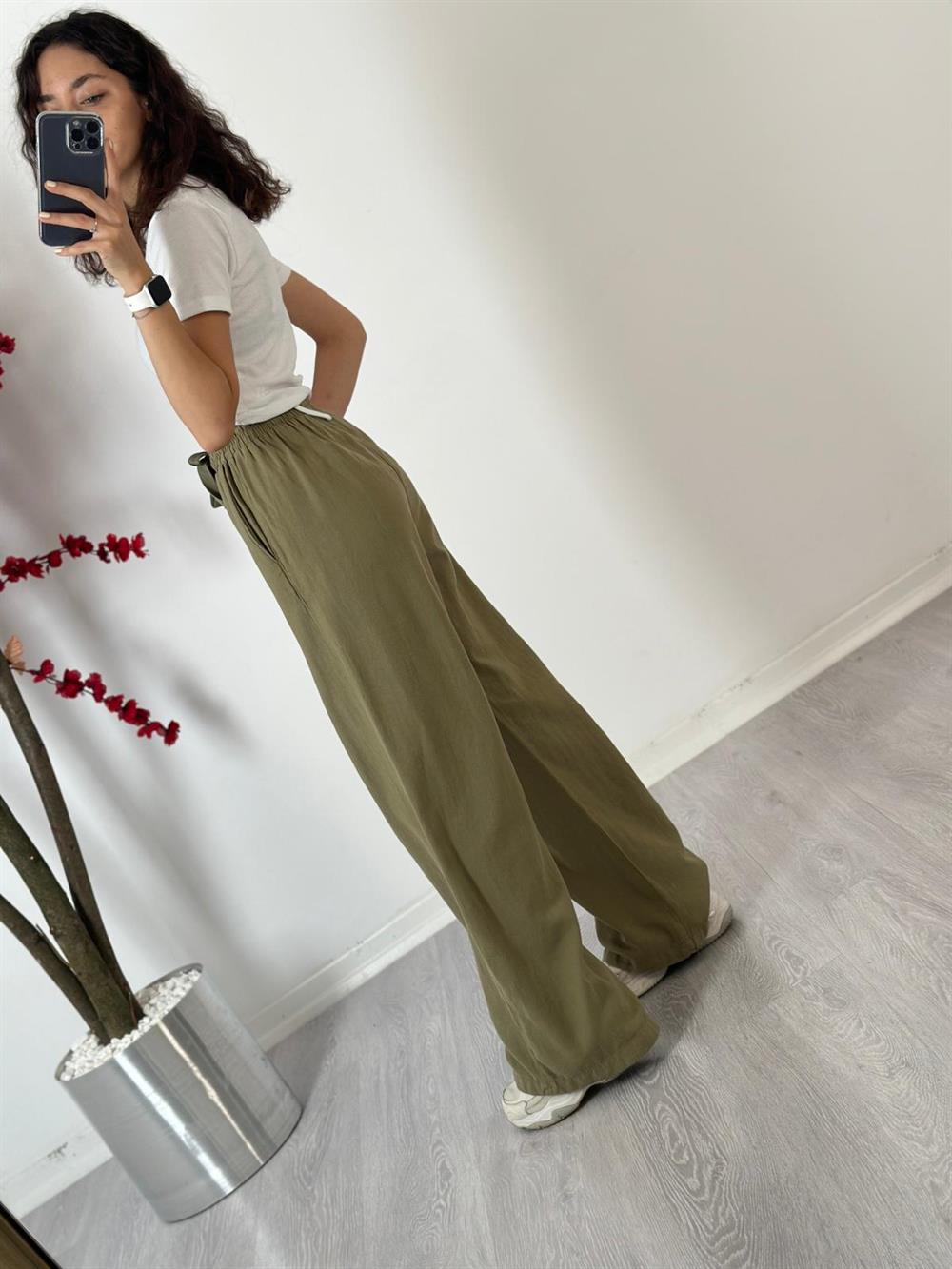 HAKİ KETEN PANTOLON