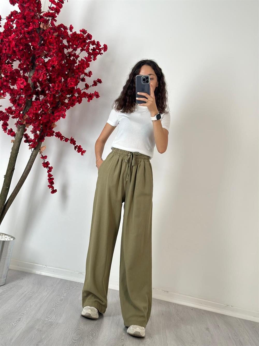 HAKİ KETEN PANTOLON