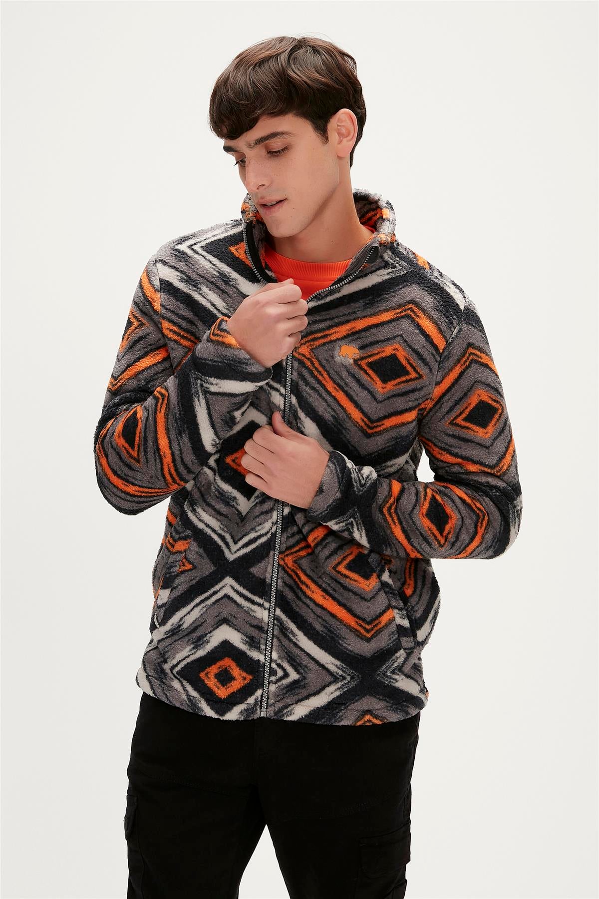 AFRO FULL ZIP PLUSH SİYAH