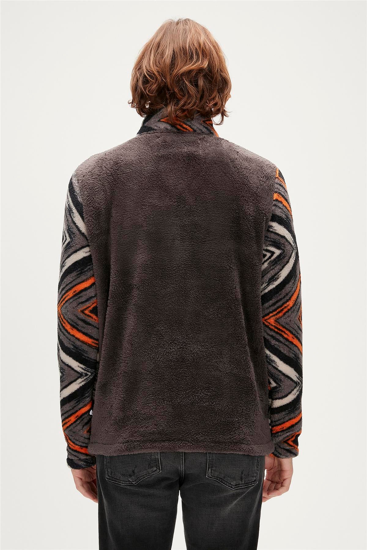 AFRO HALF ZIP PLUSH ANTRASİT