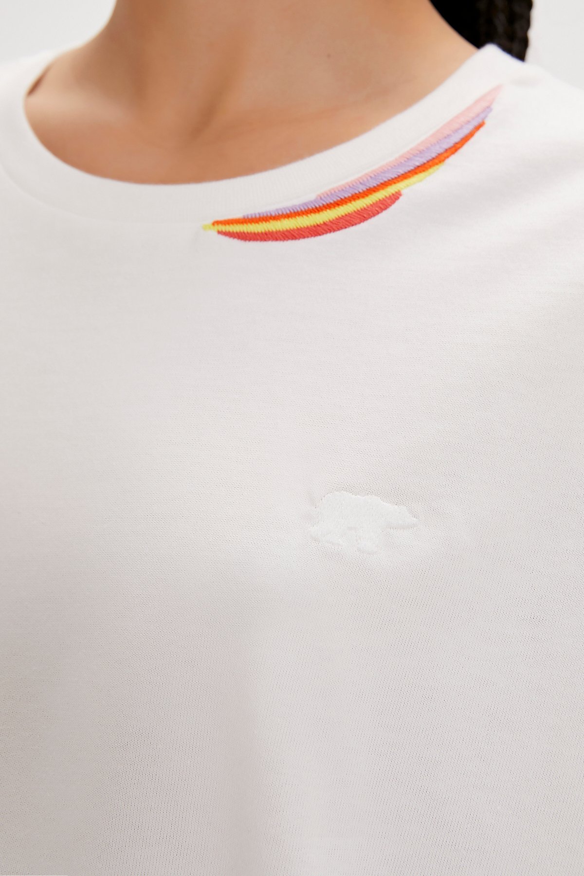 Amanda Beyaz Basic Kadın Tişört