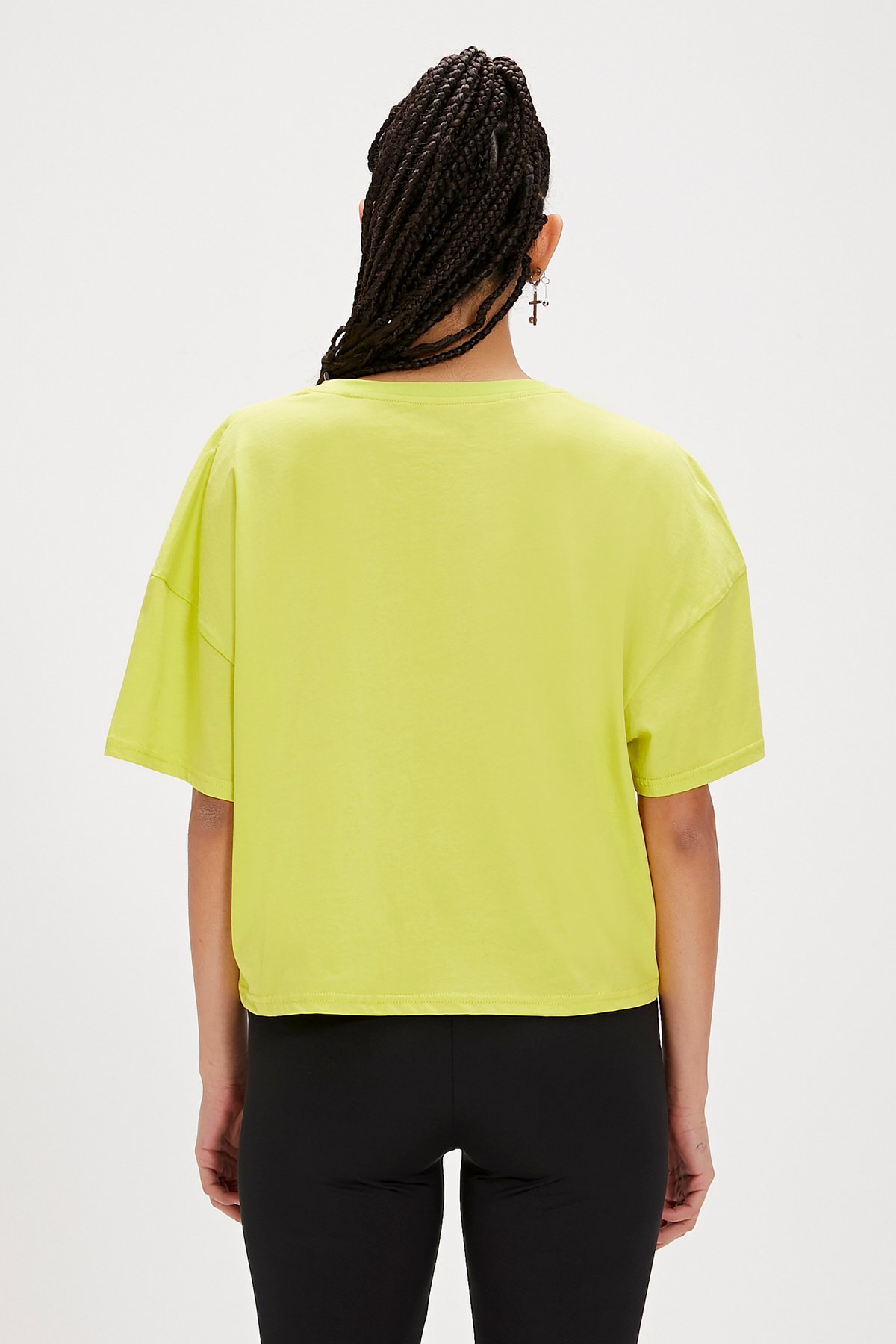 Amanda Yeşil Basic Kadın Tişört