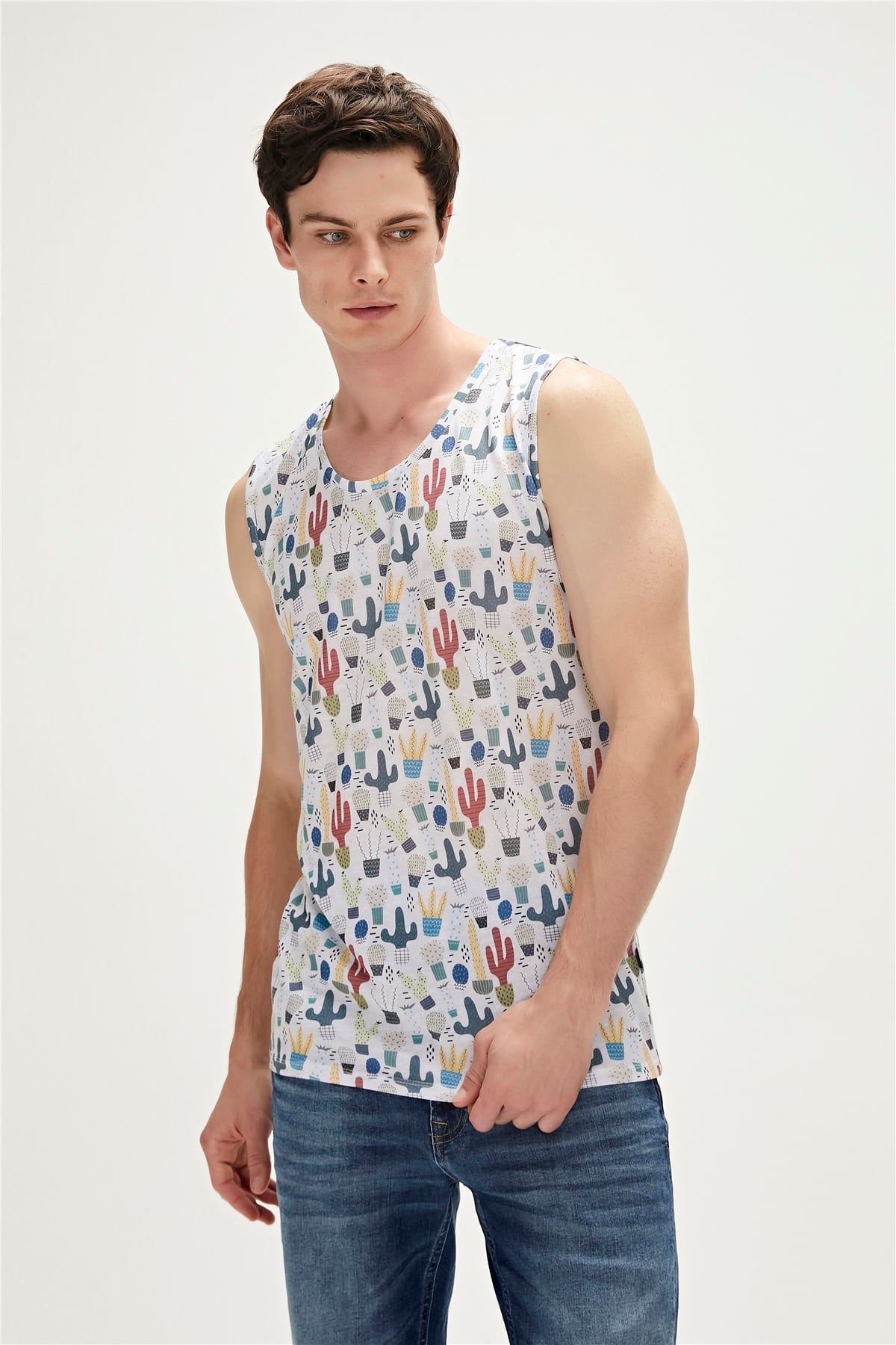 AREOLE TANK-TOP BEYAZ