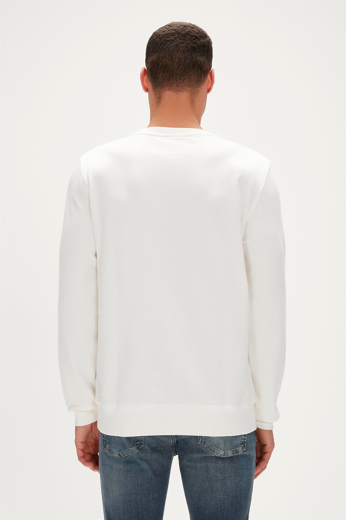 Bad Bear Crewneck Off-White Men's Sweatshirt