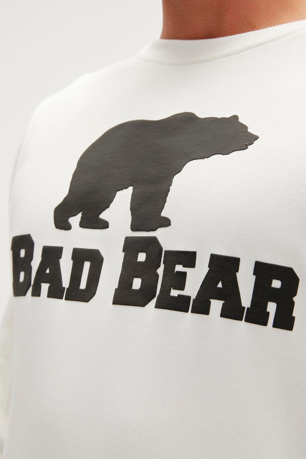 Bad Bear Crewneck Off-White Men's Sweatshirt