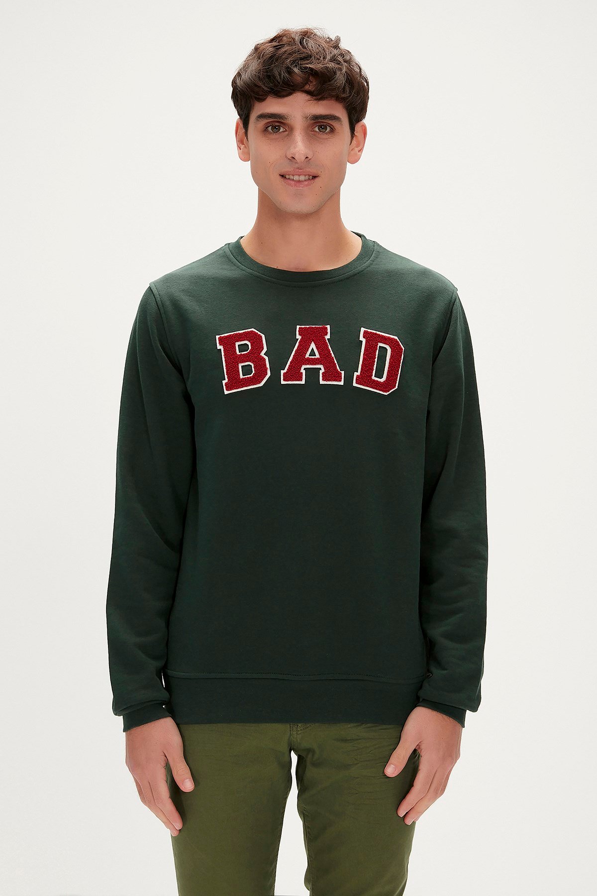 BAD BEAR Erkek BAD CONVEX Koyu Yeşil Sweatshirt