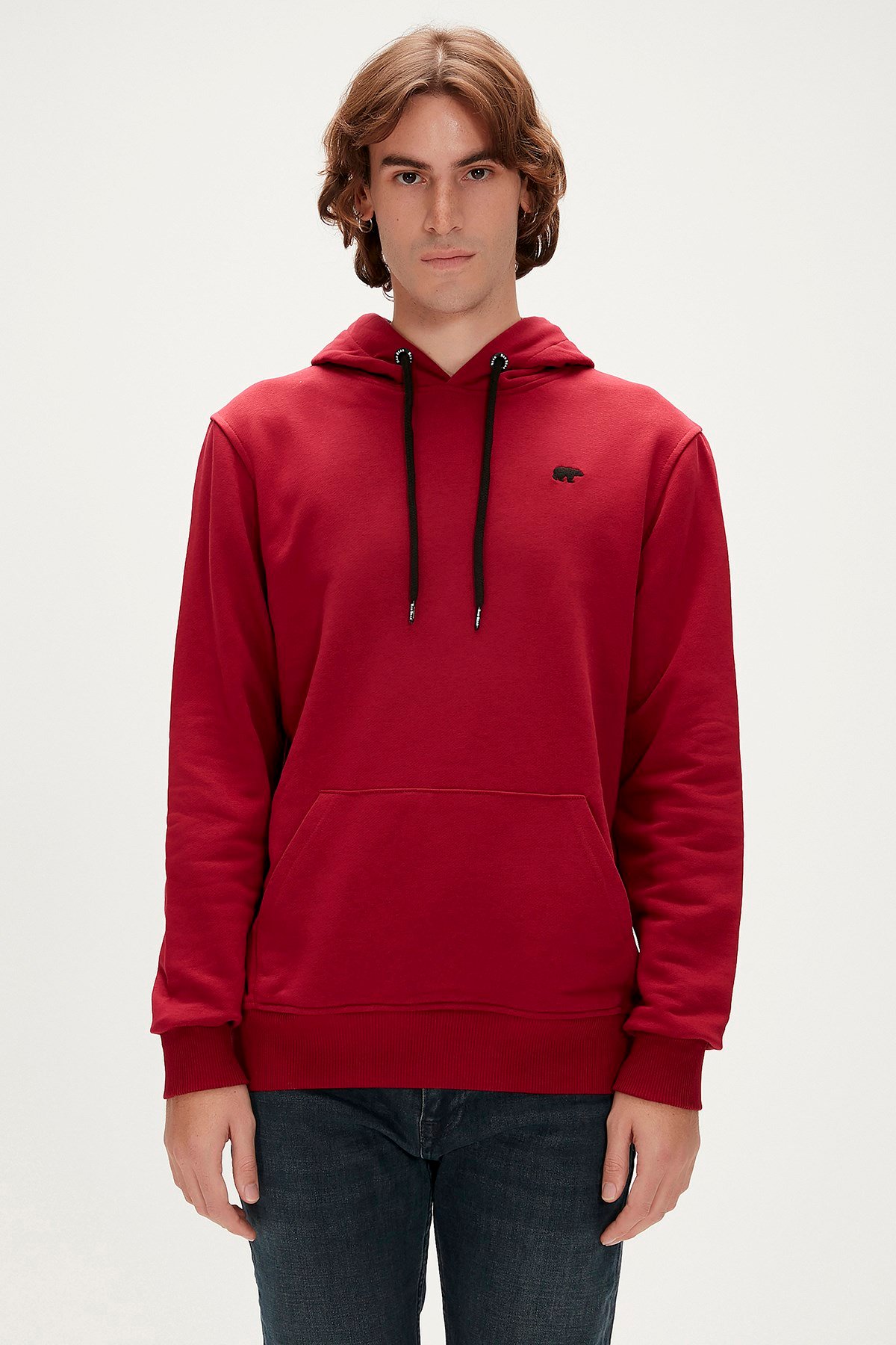 BAD BEAR Erkek BAD NECK Bordo  Kapüşonlu Sweatshirt Hoodie